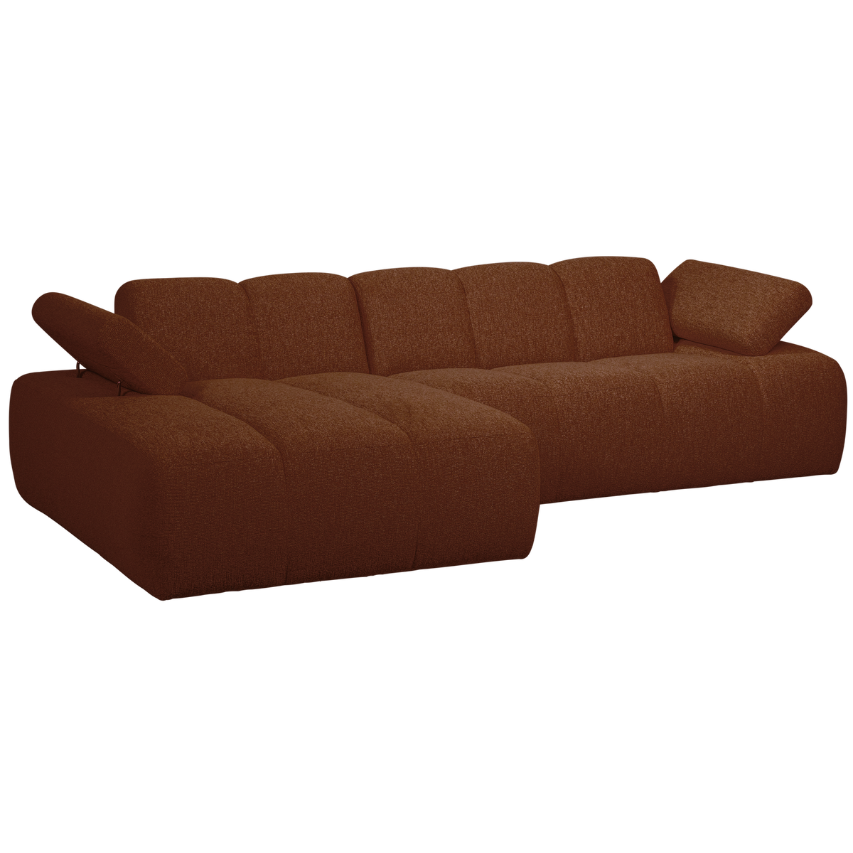 Woood | Chaise longue Mojo links boucle roestbruin melange