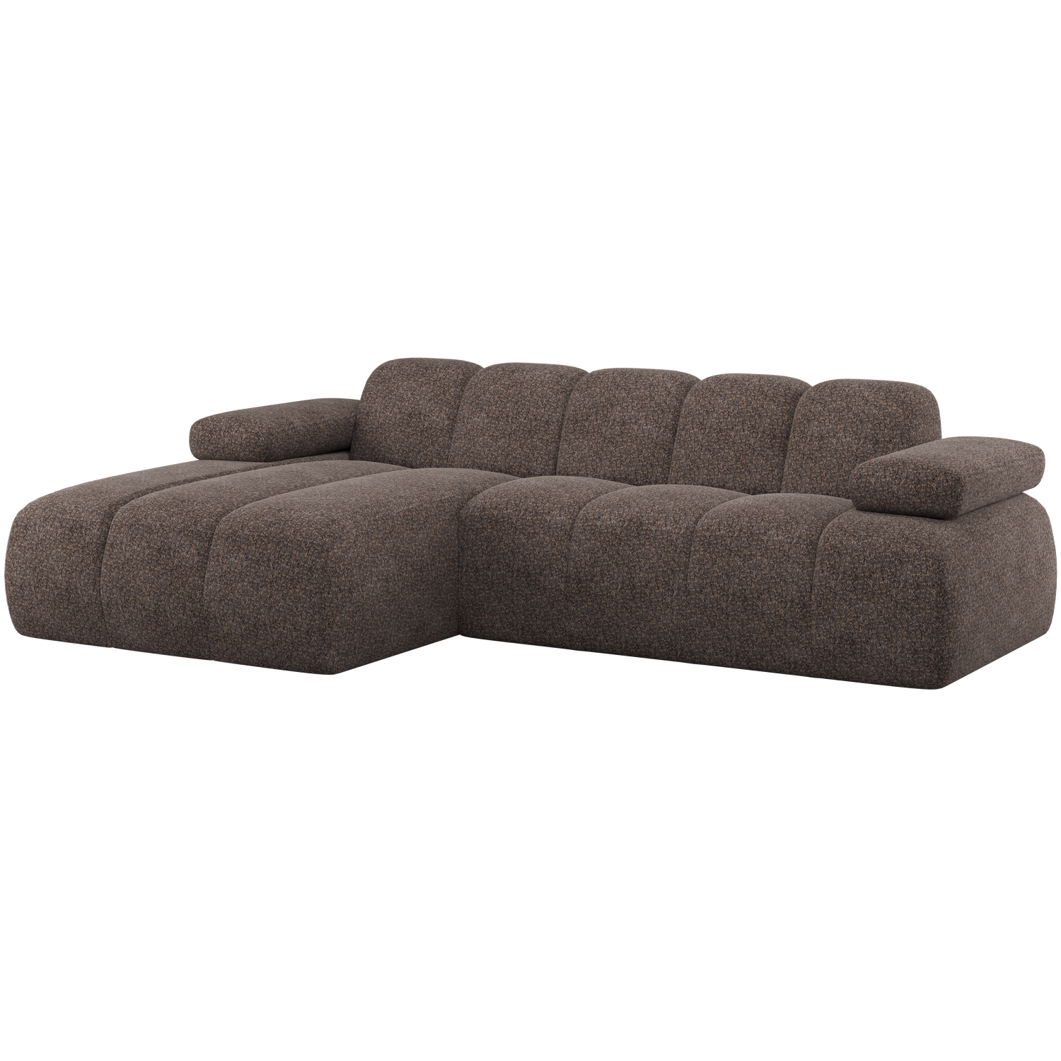Woood | Chaise longue Mojo links wollig bruin