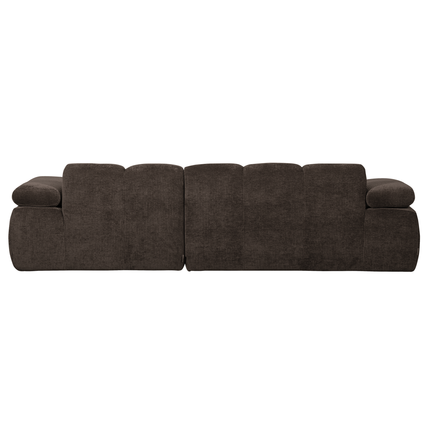 Woood | Chaise longue Mojo rechts ribstof bruin