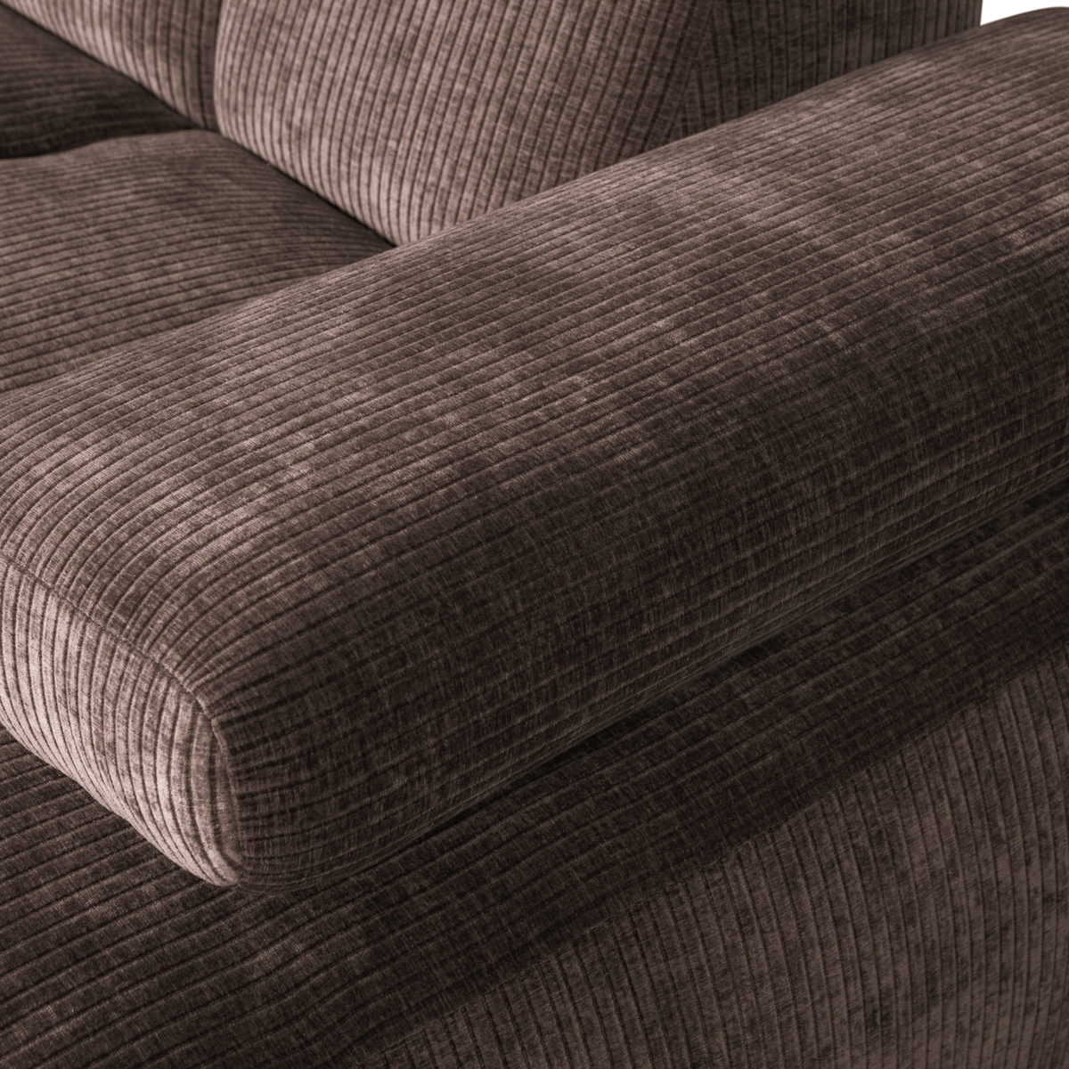Woood | Chaise longue Mojo rechts ribstof bruin