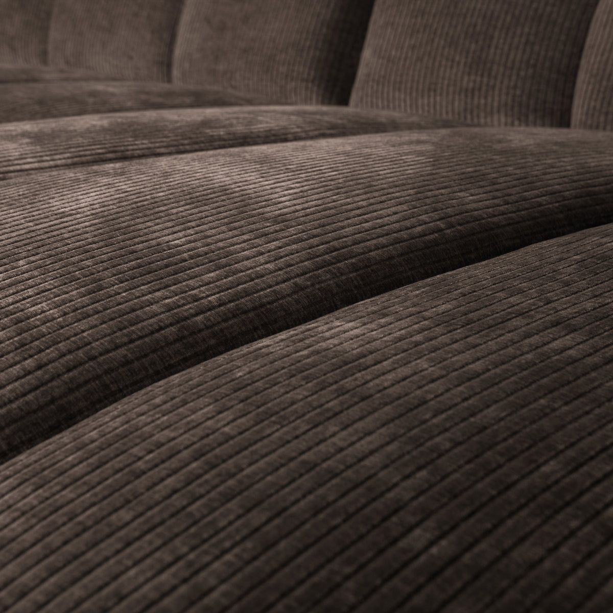 Woood | Chaise longue Mojo rechts ribstof bruin