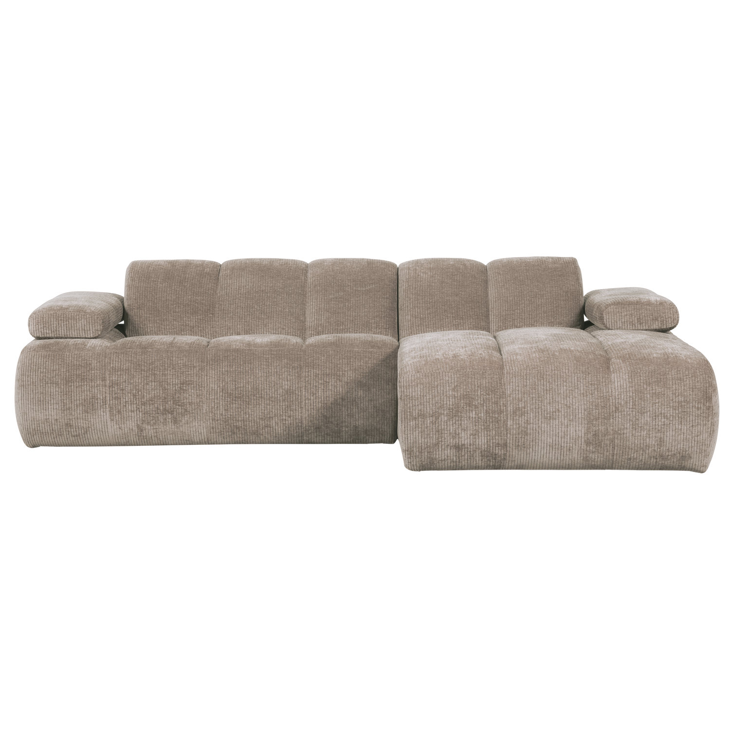 Woood | Chaise longue Mojo rechts ribstof donkerzand