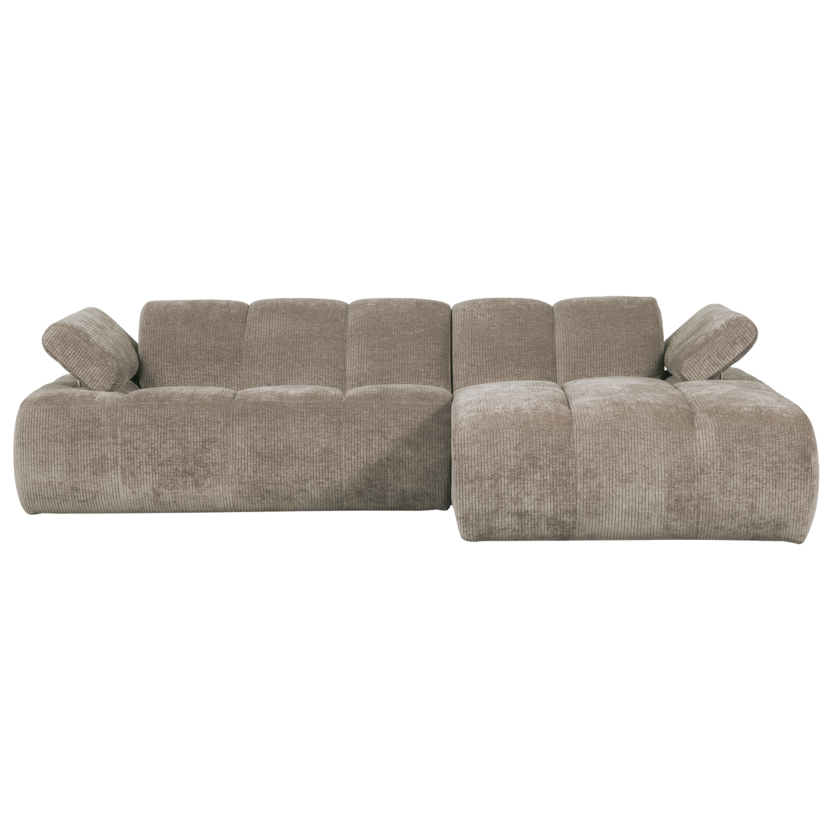 Woood | Chaise longue Mojo rechts ribstof donkerzand