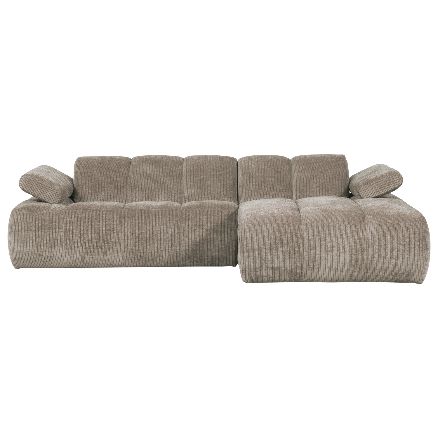 Woood | Chaise longue Mojo rechts ribstof donkerzand