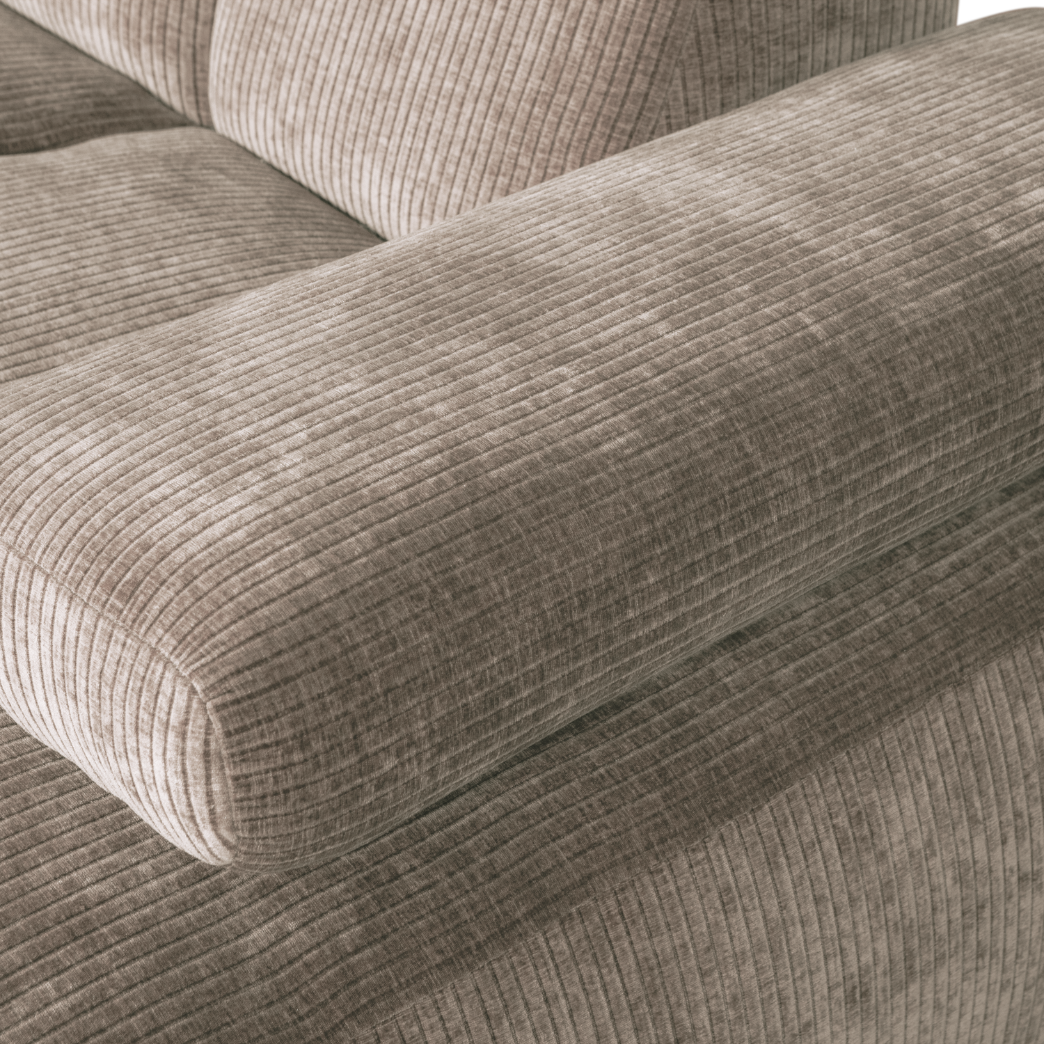 Woood | Chaise longue Mojo rechts ribstof donkerzand