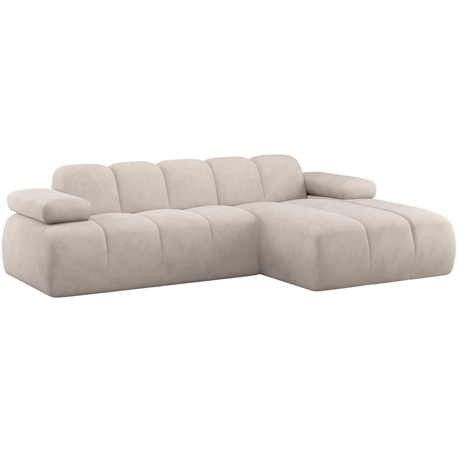 Woood | Chaise longue Mojo rechts ribstof ecru