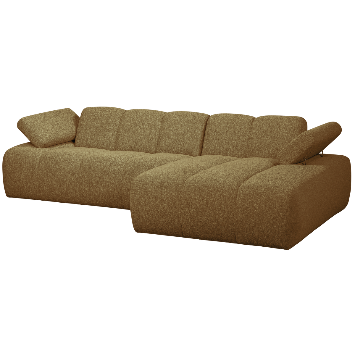 Woood | Chaise longue Mojo rechts boucle geel/bruin melange