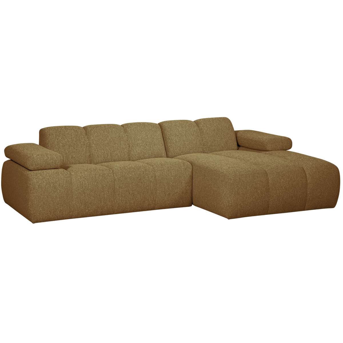 Woood | Chaise longue Mojo rechts boucle geel/bruin melange