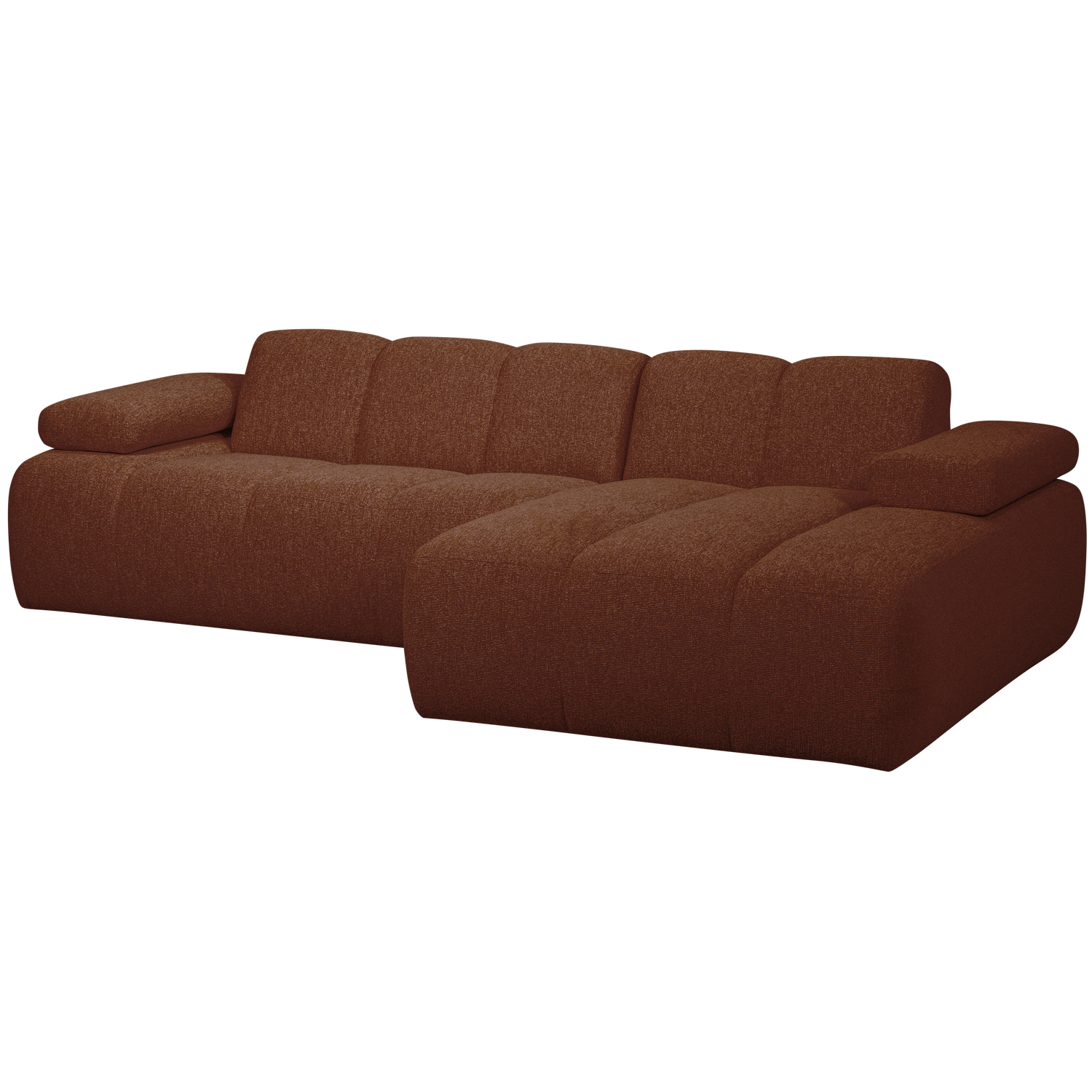 Woood | Chaise longue Mojo rechts boucle roestbruin melange