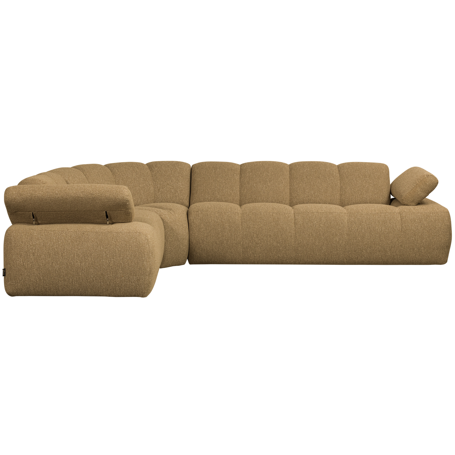 Woood | Hoekbank Mojo links boucle geel/bruin melange