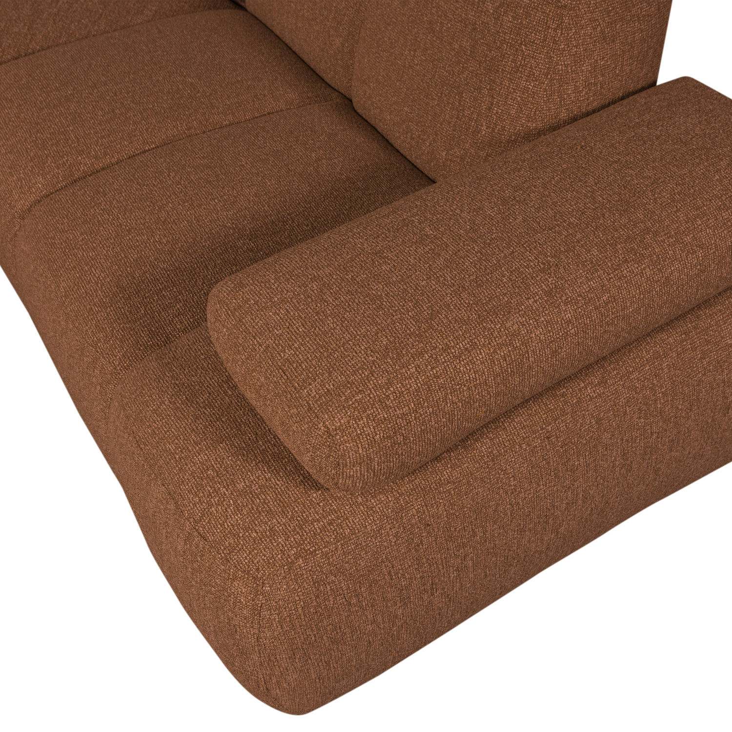 Woood | Hoekbank Mojo rechts boucle roestbruin melange