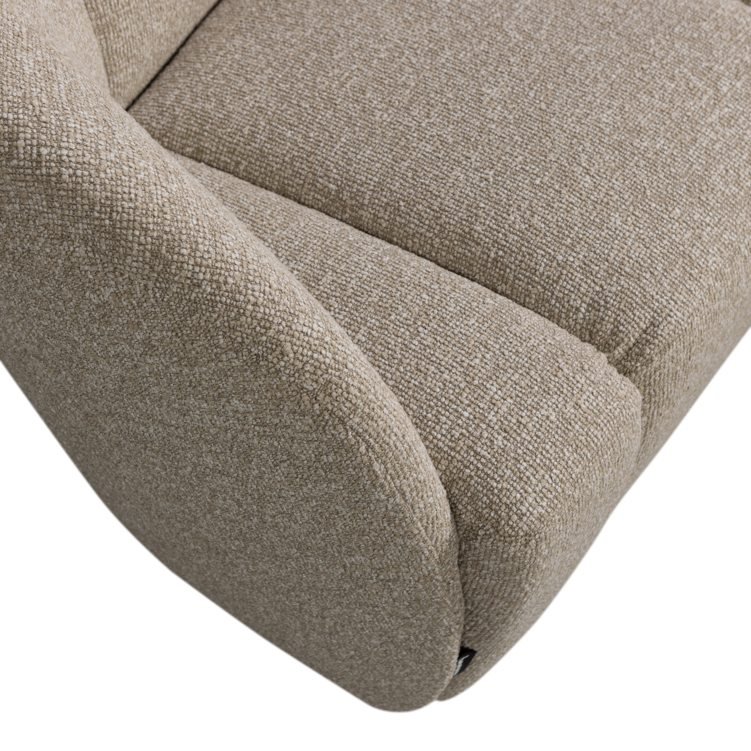 Woood | 2-Zits bankje Mojo links boucle beige melange