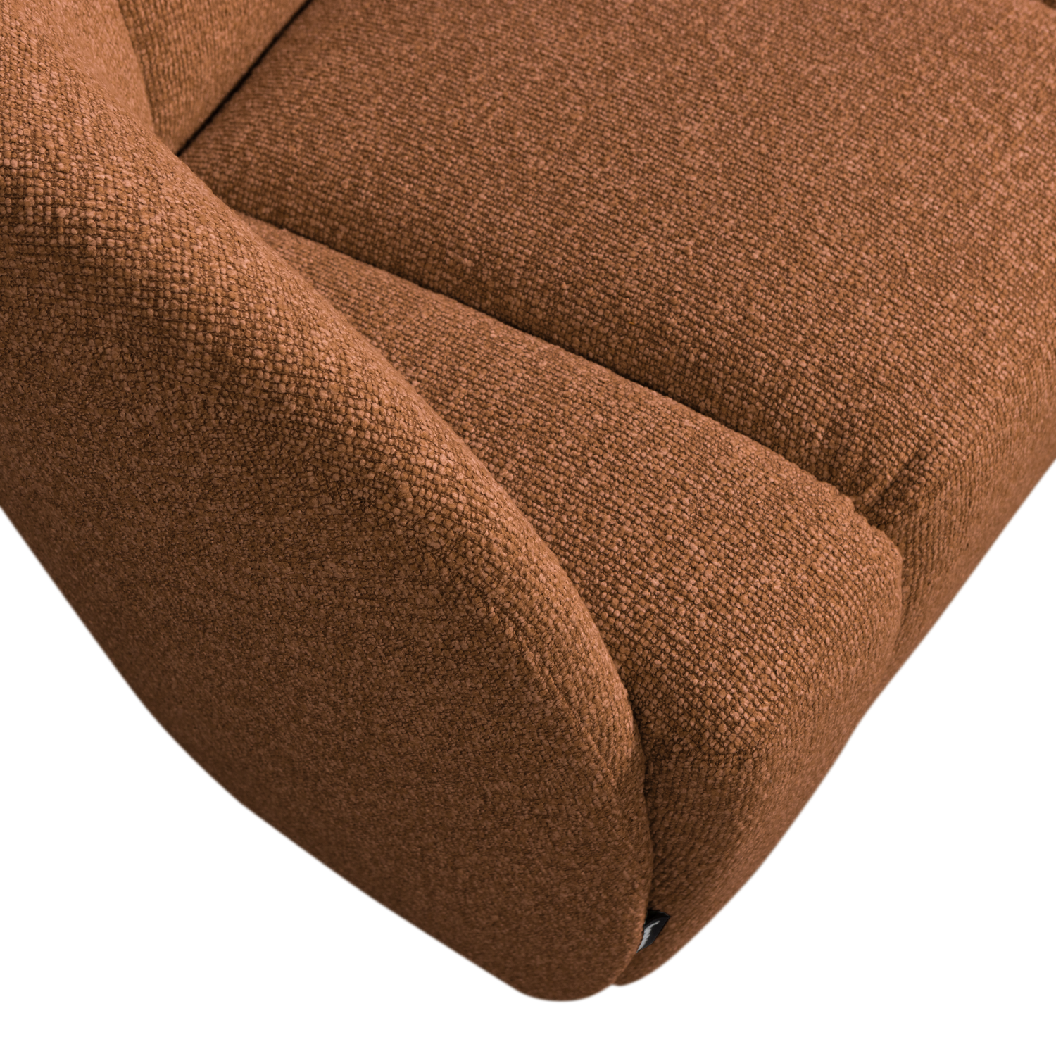 Woood | 2-Zits bankje Mojo links boucle roestbruin melange