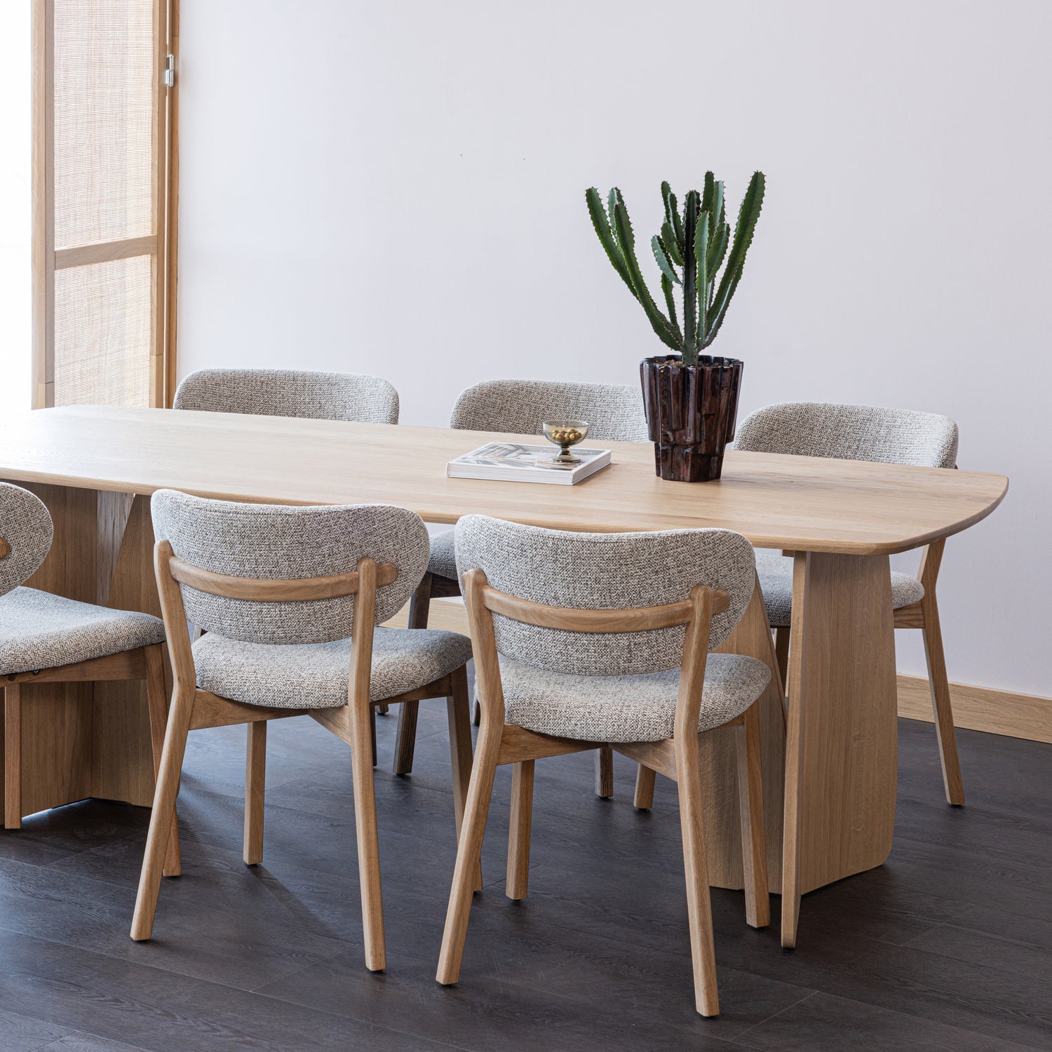 Woood | Eetkamerstoel Udar naturel met houten frame naturel
