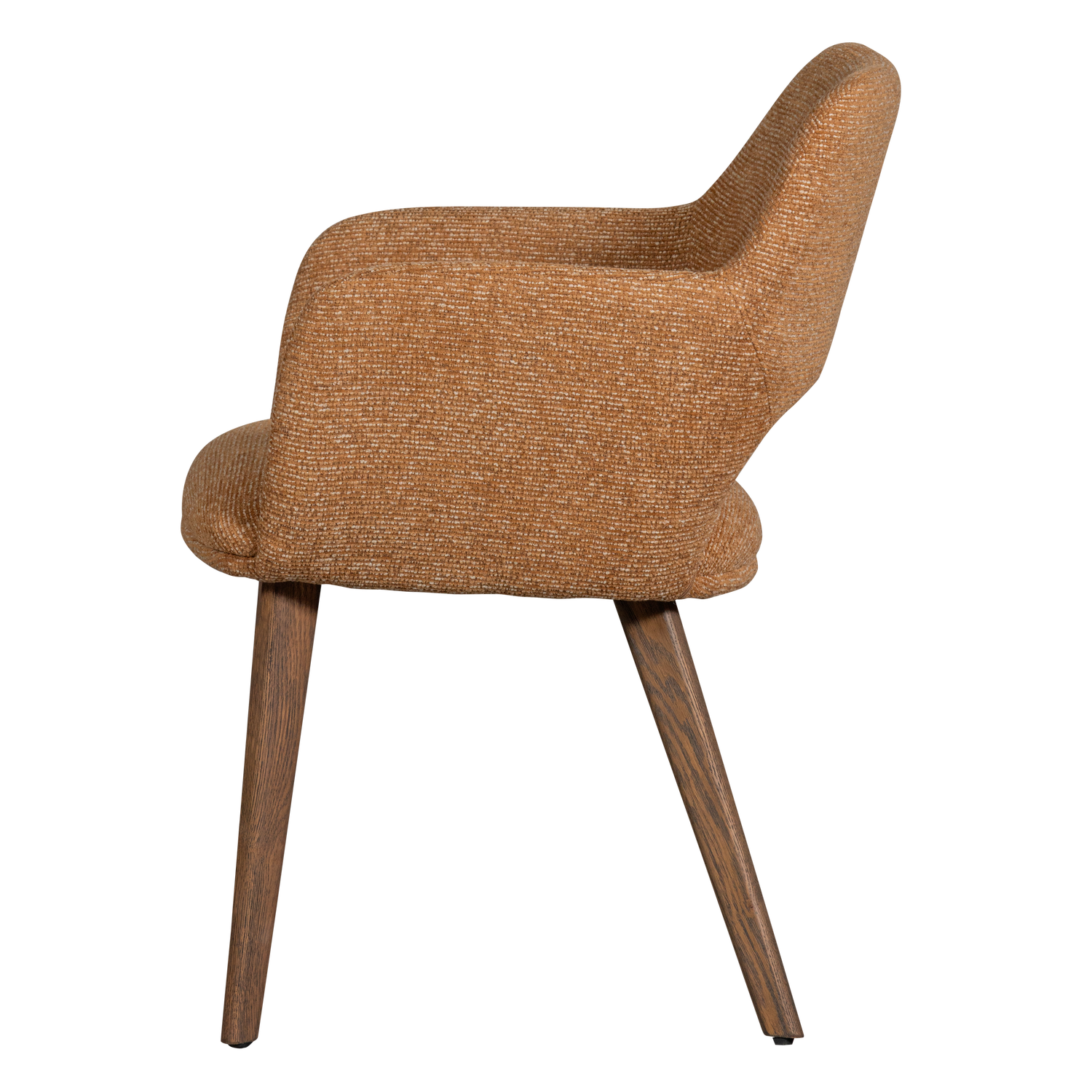 Woood | Eetkamerstoel Murat geel met houten pout bruin
