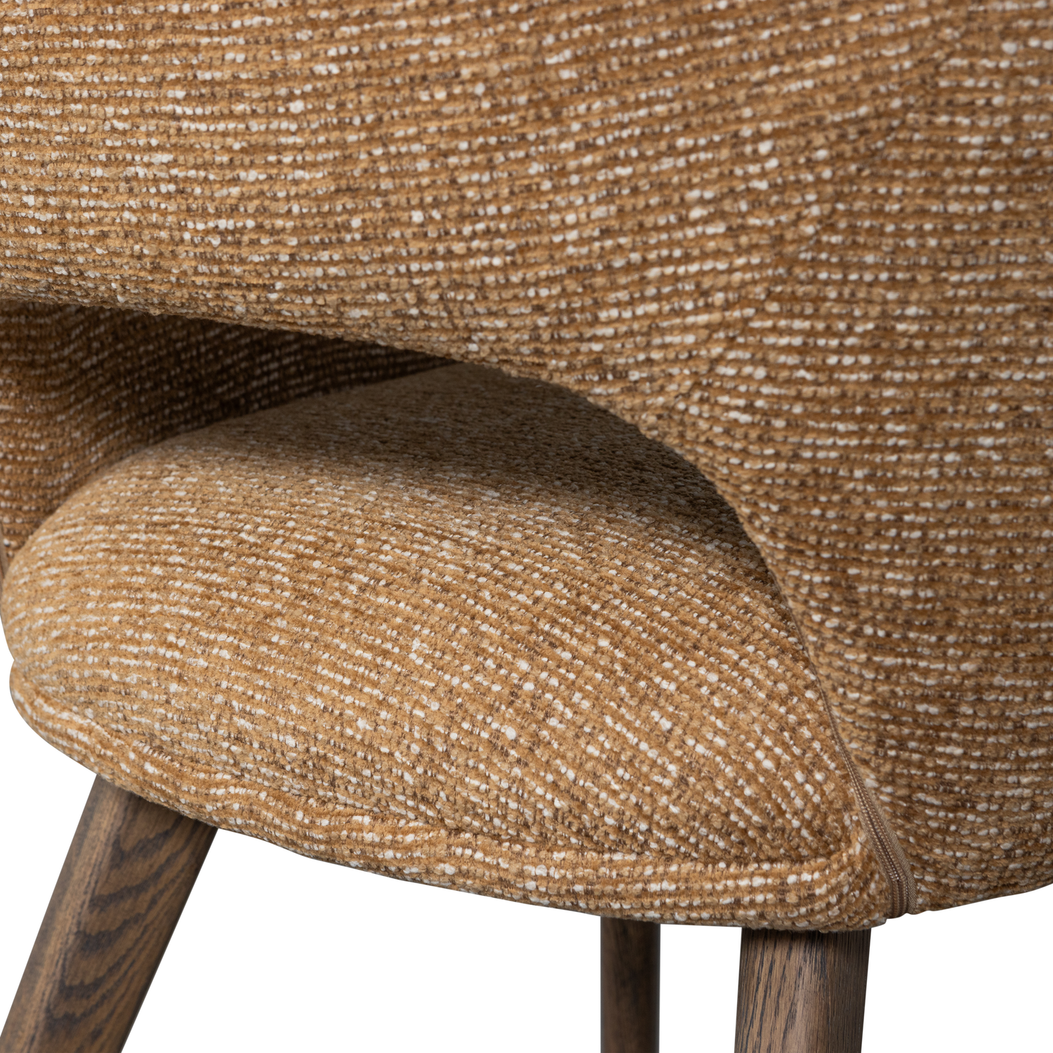 Woood | Eetkamerstoel Murat geel met houten pout bruin