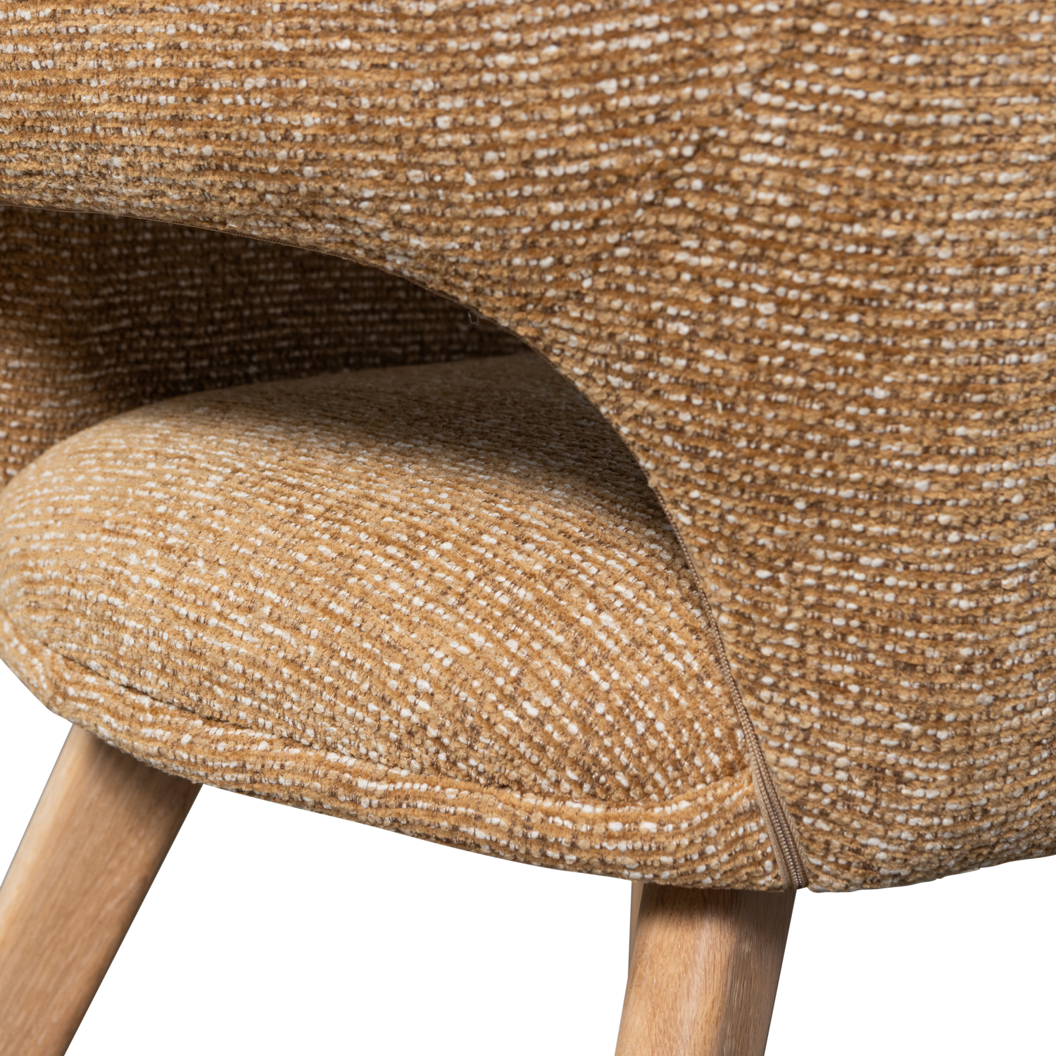 Woood | Eetkamerstoel Murat geel met houten poot naturel