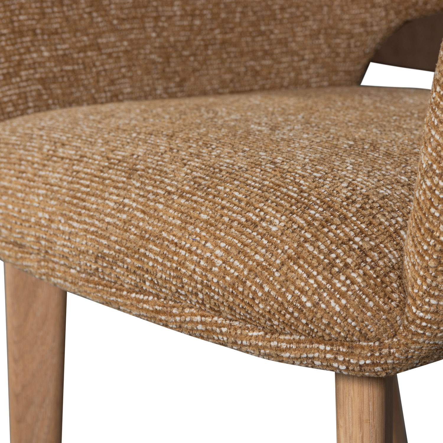 Woood | Eetkamerstoel Murat geel met houten poot naturel