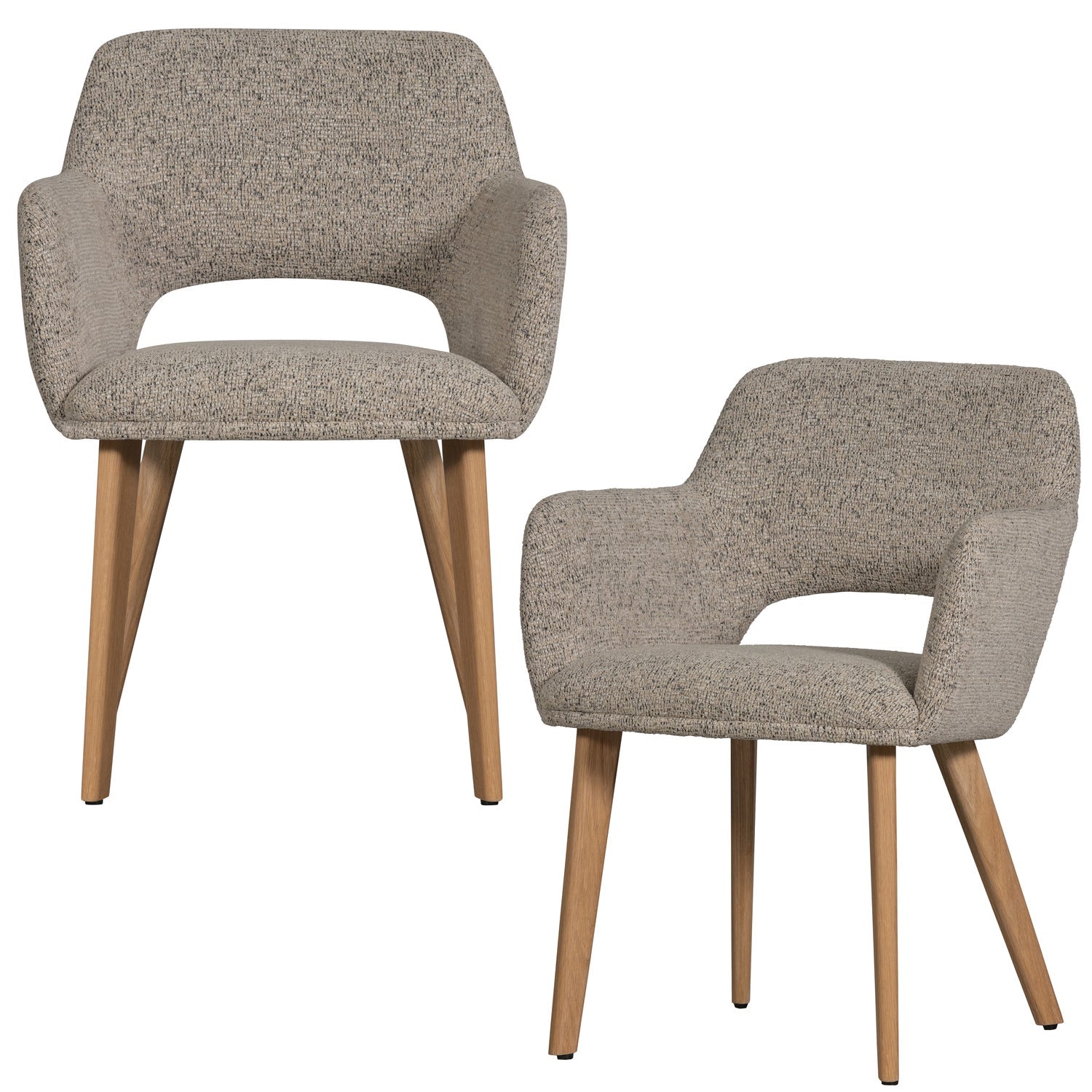 Woood | Eetkamerstoel Murat naturel met houten poot naturel