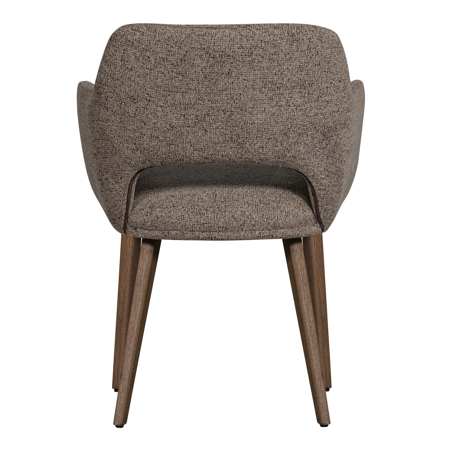 Woood | Eetkamerstoel Murat taupe met houten poot bruin