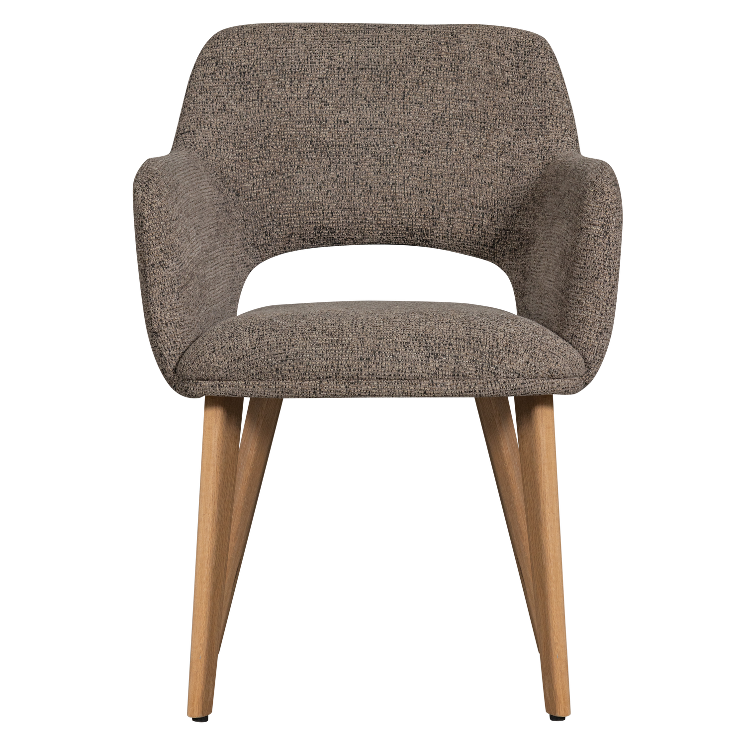 Woood | Eetkamerstoel Murat taupe met houten poot naturel