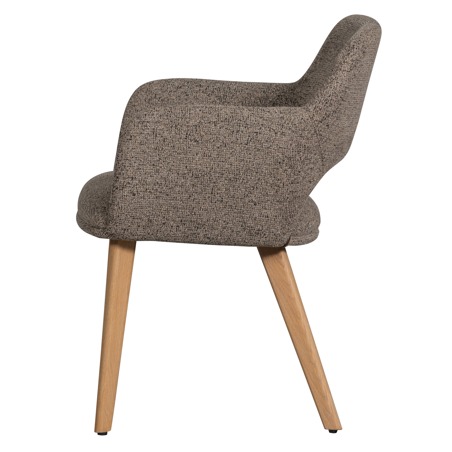 Woood | Eetkamerstoel Murat taupe met houten poot naturel