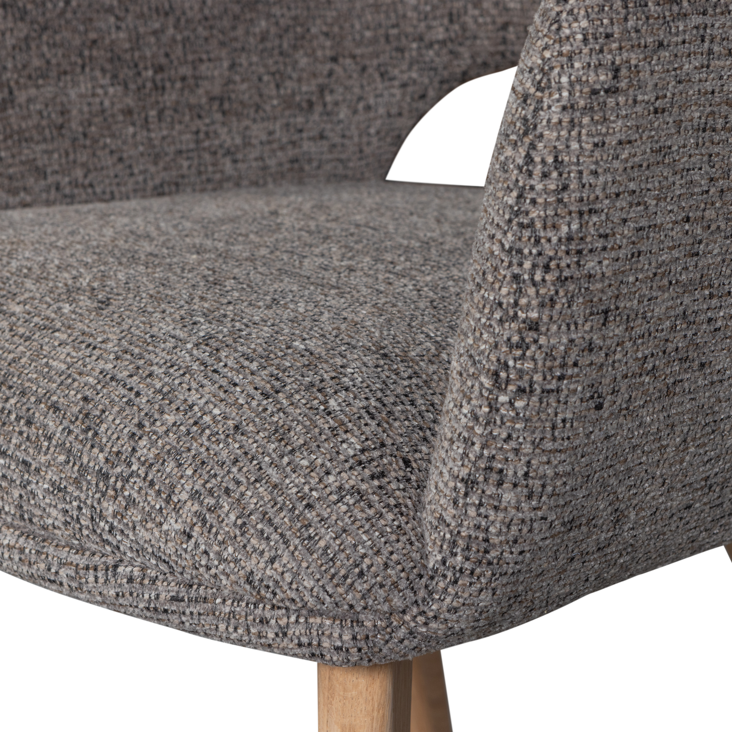Woood | Eetkamerstoel Murat taupe met houten poot naturel