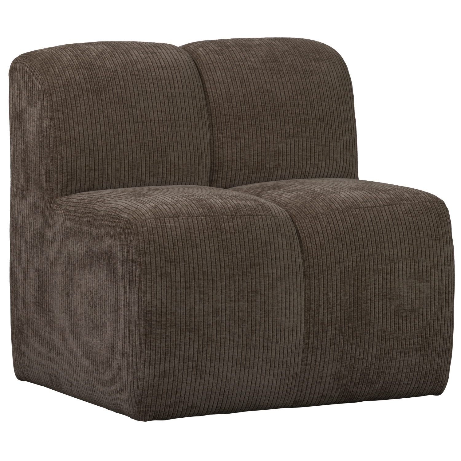 Woood | Eetbank Mojo 84cm met rugleuning ribstof bruin