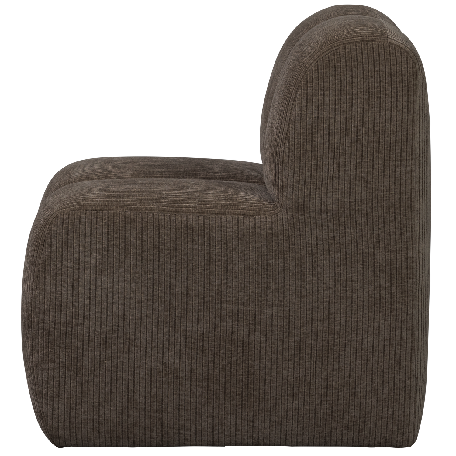 Woood | Eetbank Mojo 84cm met rugleuning ribstof bruin