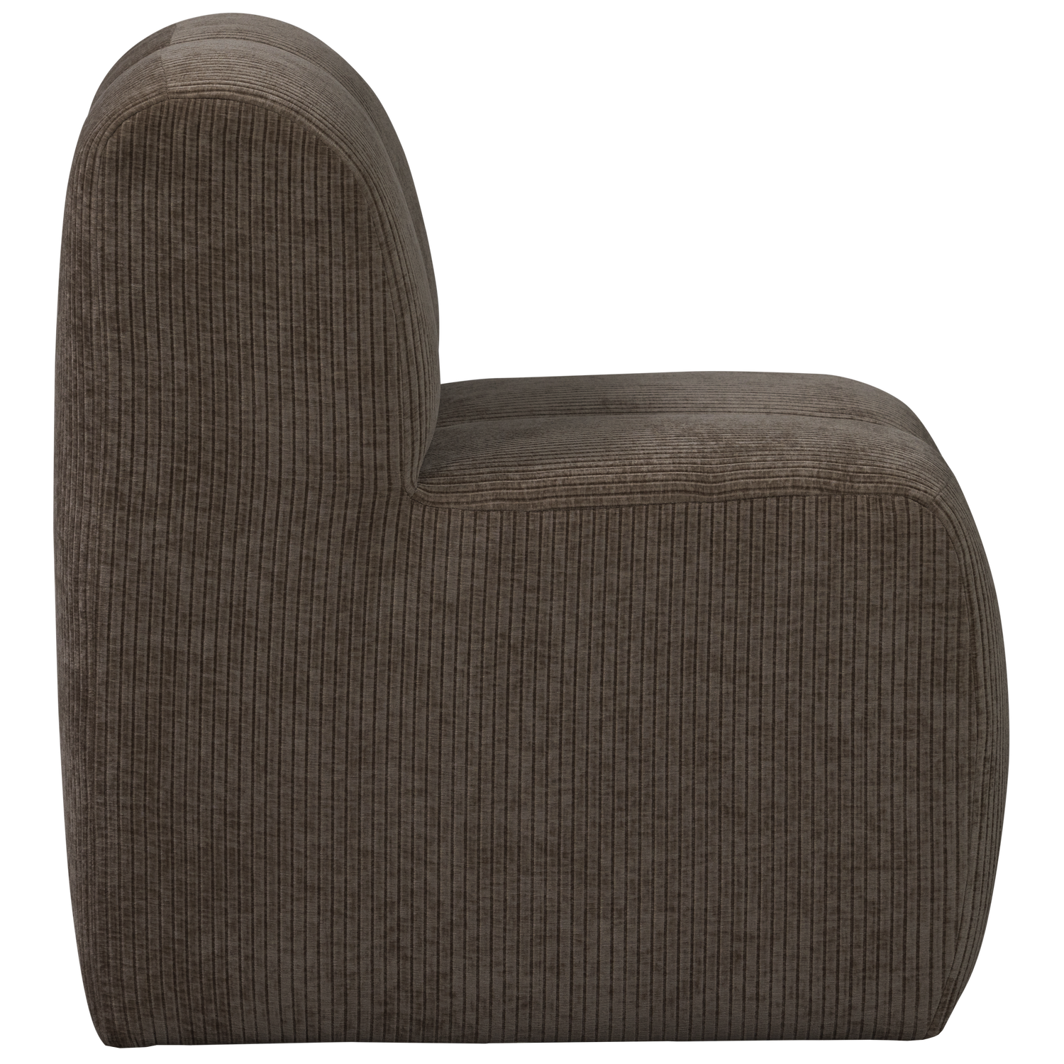 Woood | Eetbank Mojo 84cm met rugleuning ribstof bruin