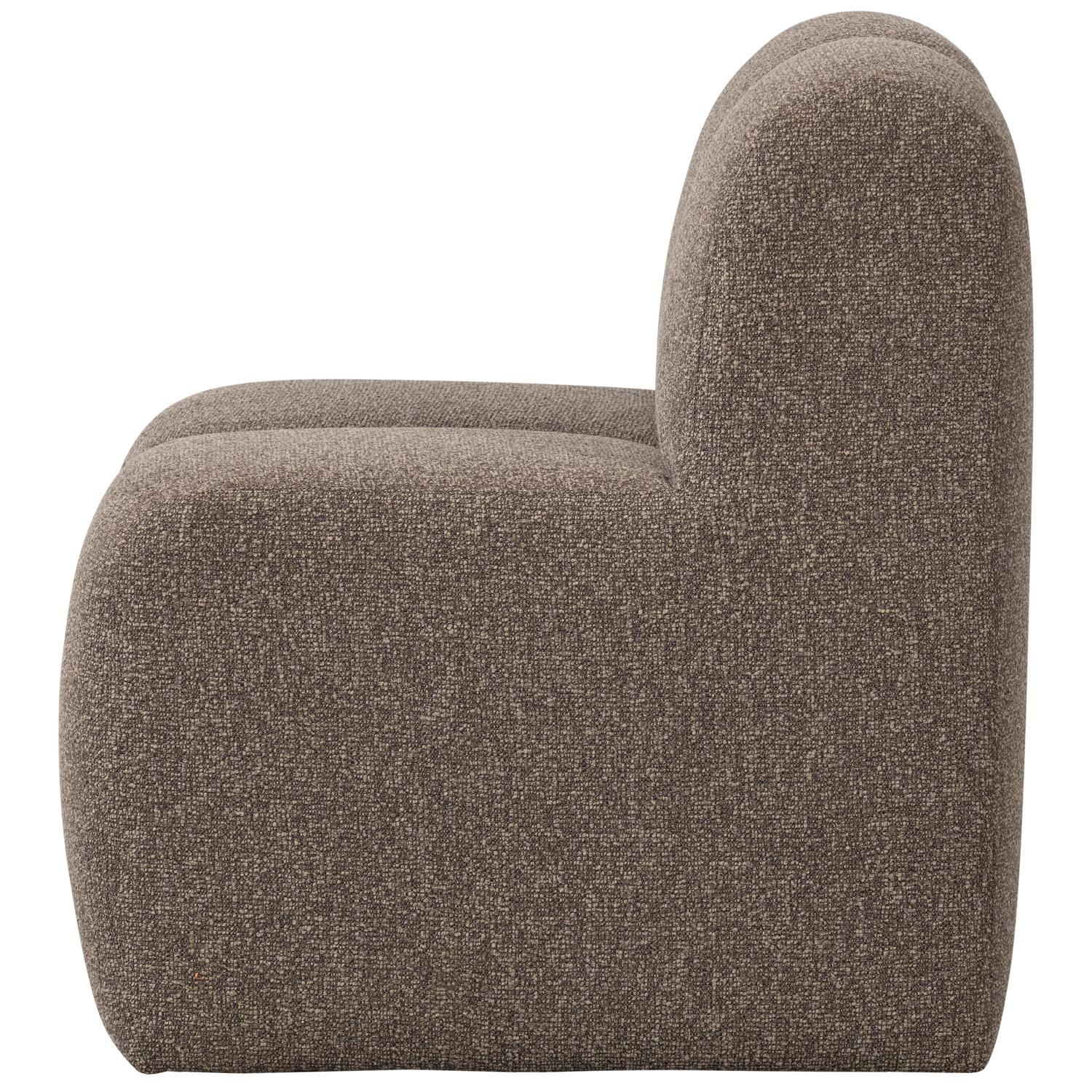Woood | Eetbank Mojo 84cm met rugleuning boucle bruin melange