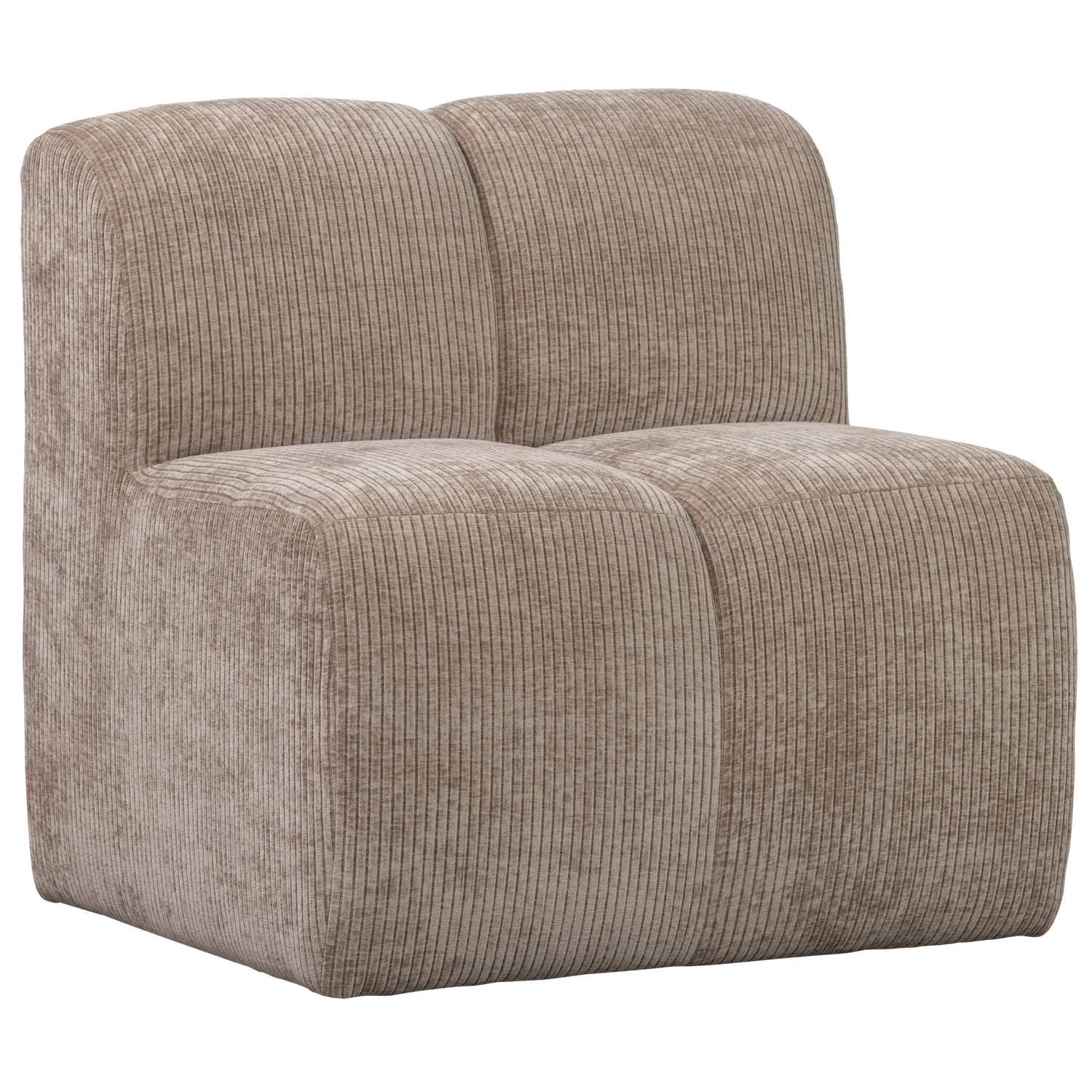 Woood | Eetbank Mojo 84cm met rugleuning ribstof donkerzand