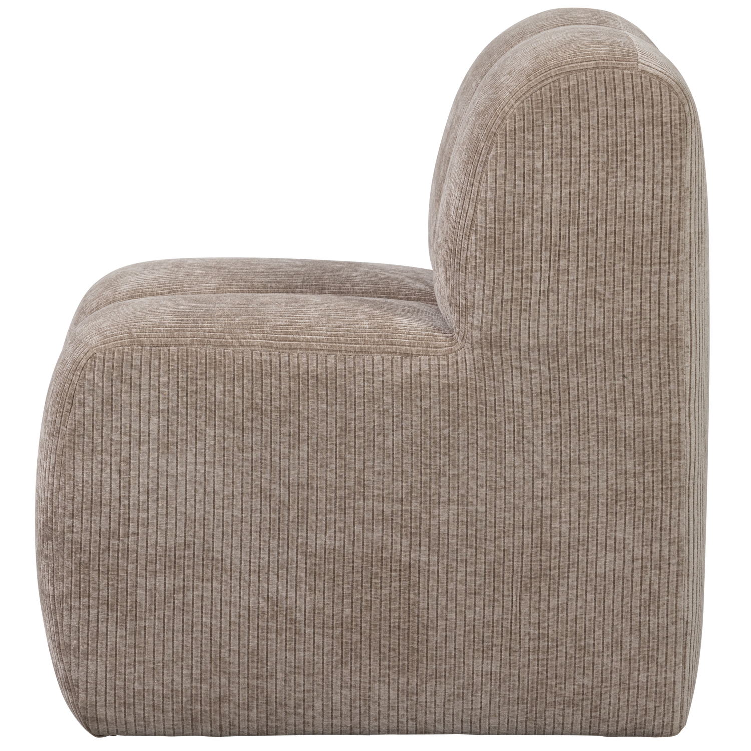 Woood | Eetbank Mojo 84cm met rugleuning ribstof donkerzand