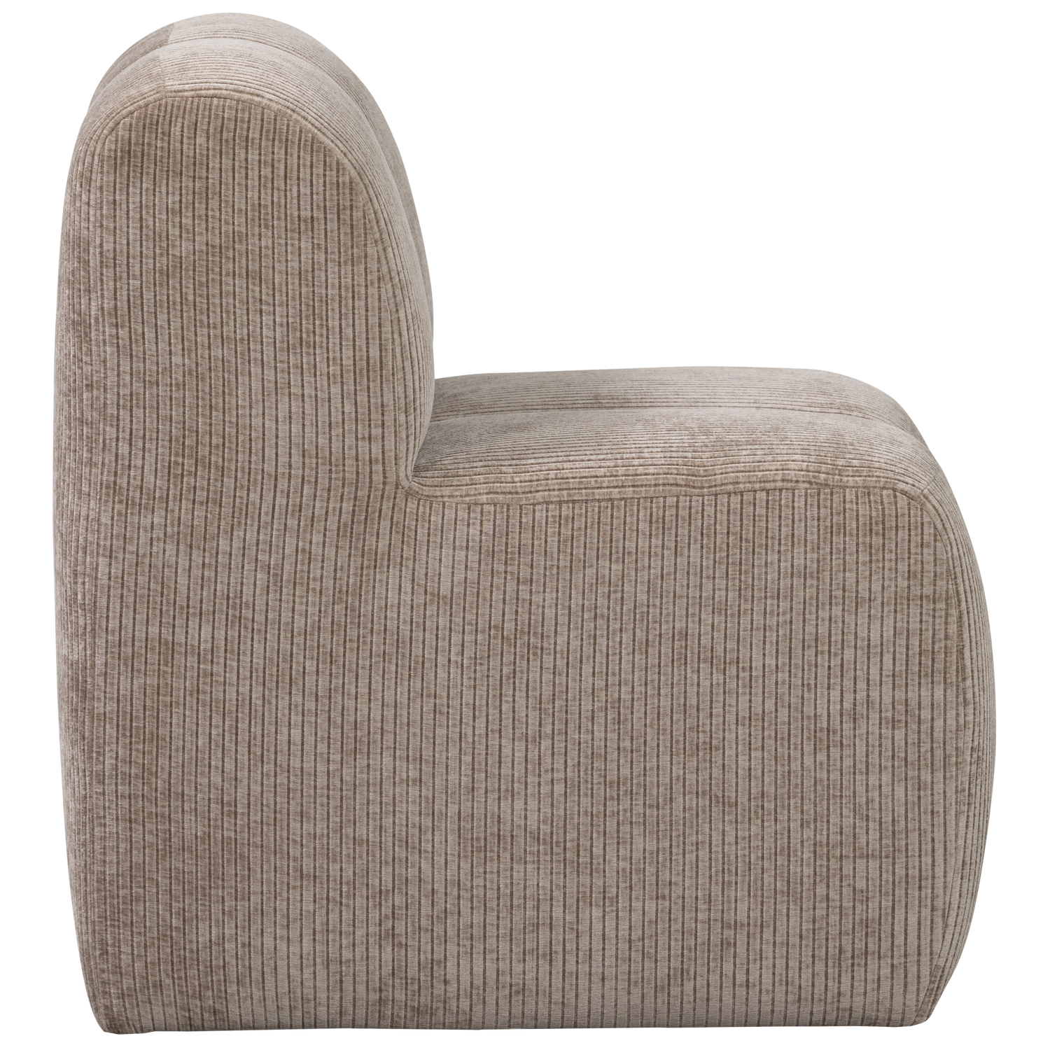Woood | Eetbank Mojo 84cm met rugleuning ribstof donkerzand