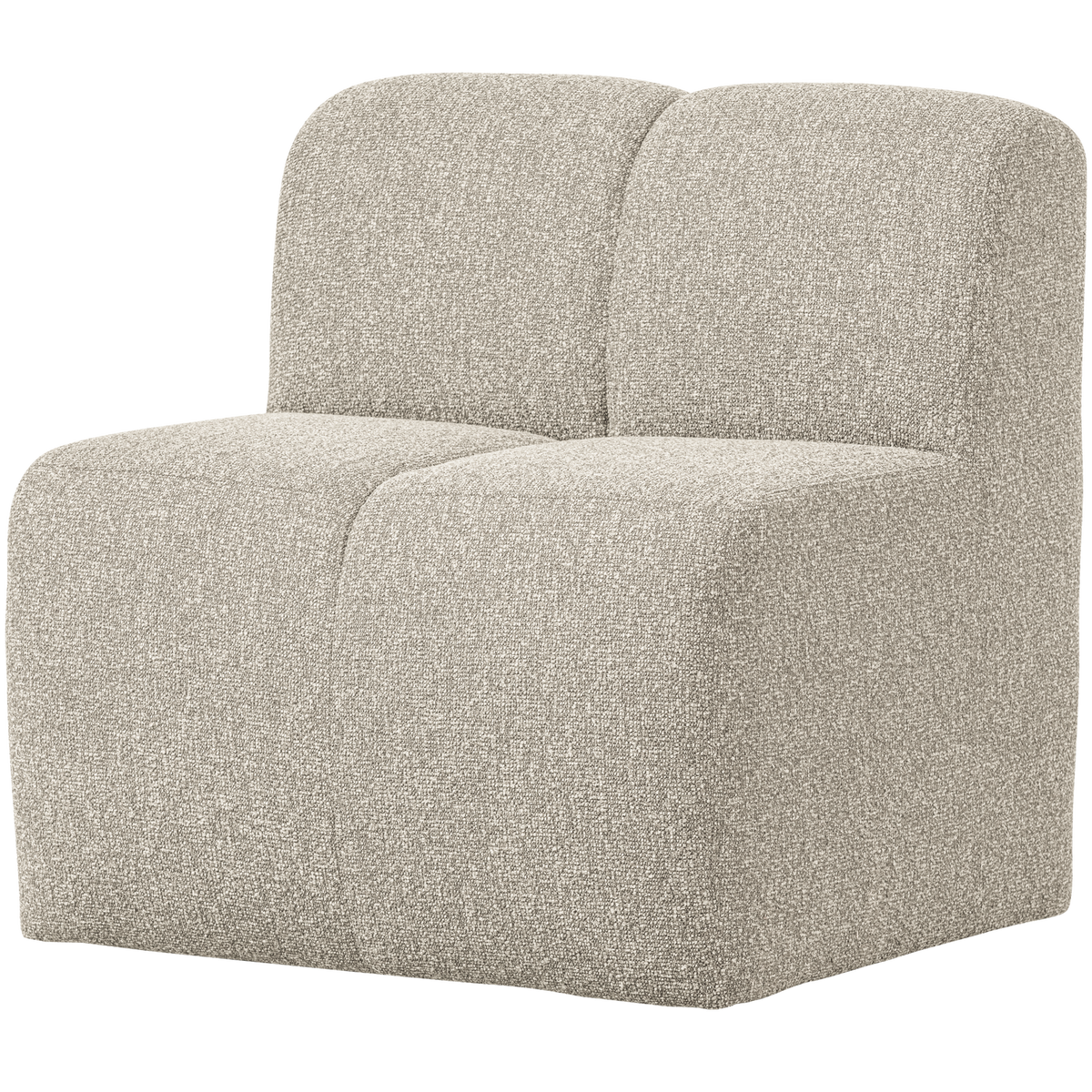 Woood | Eetbank Mojo 84cm met rugleuning boucle beige melange