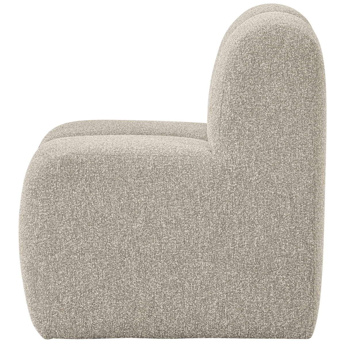 Woood | Eetbank Mojo 84cm met rugleuning boucle beige melange
