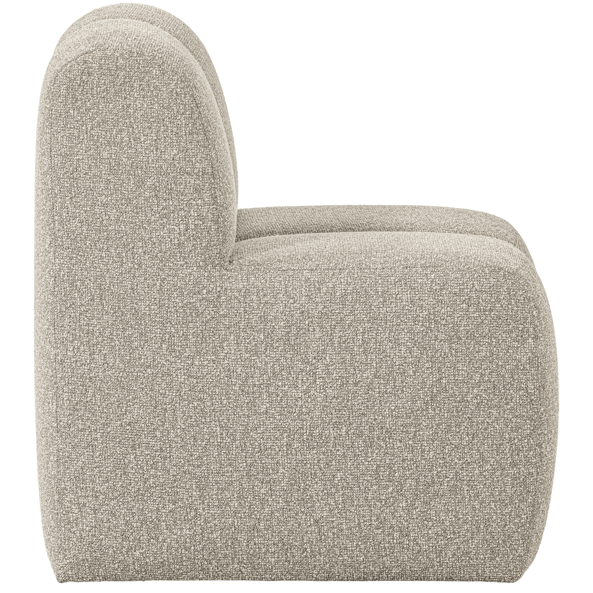 Woood | Eetbank Mojo 84cm met rugleuning boucle beige melange
