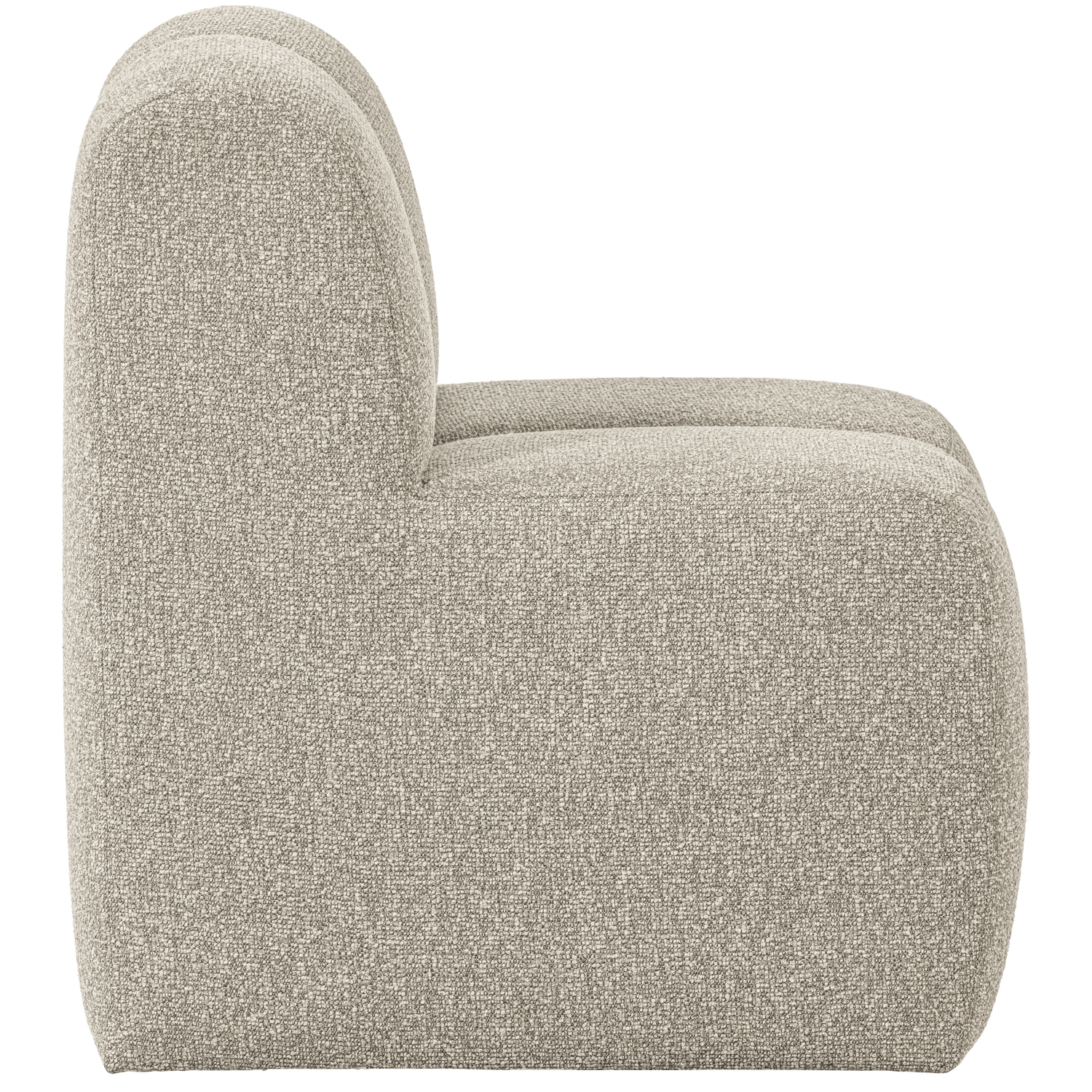 Woood | Eetbank Mojo 84cm met rugleuning boucle beige melange