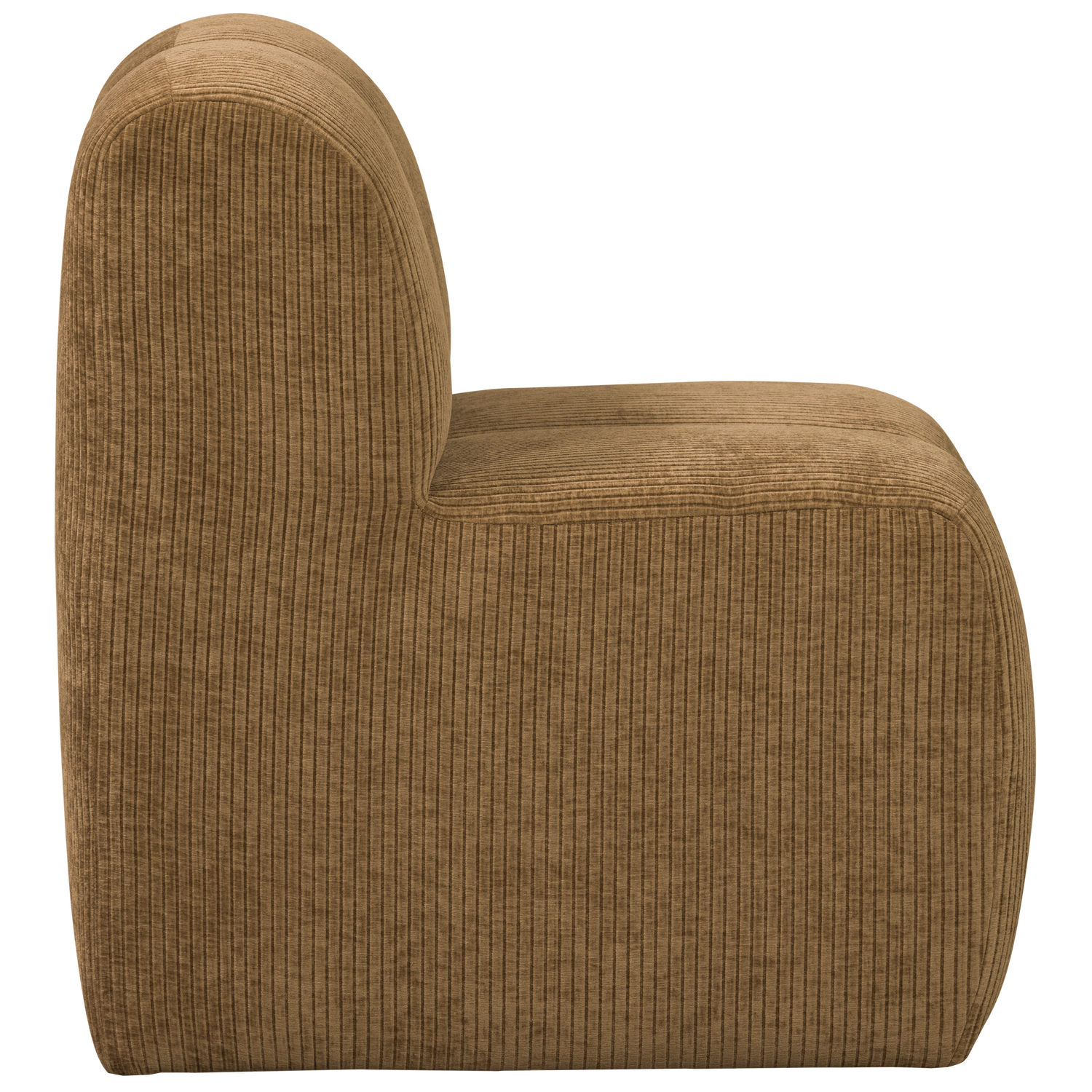Woood | Eetbank Mojo 84cm met rugleuning ribstof honinggeel