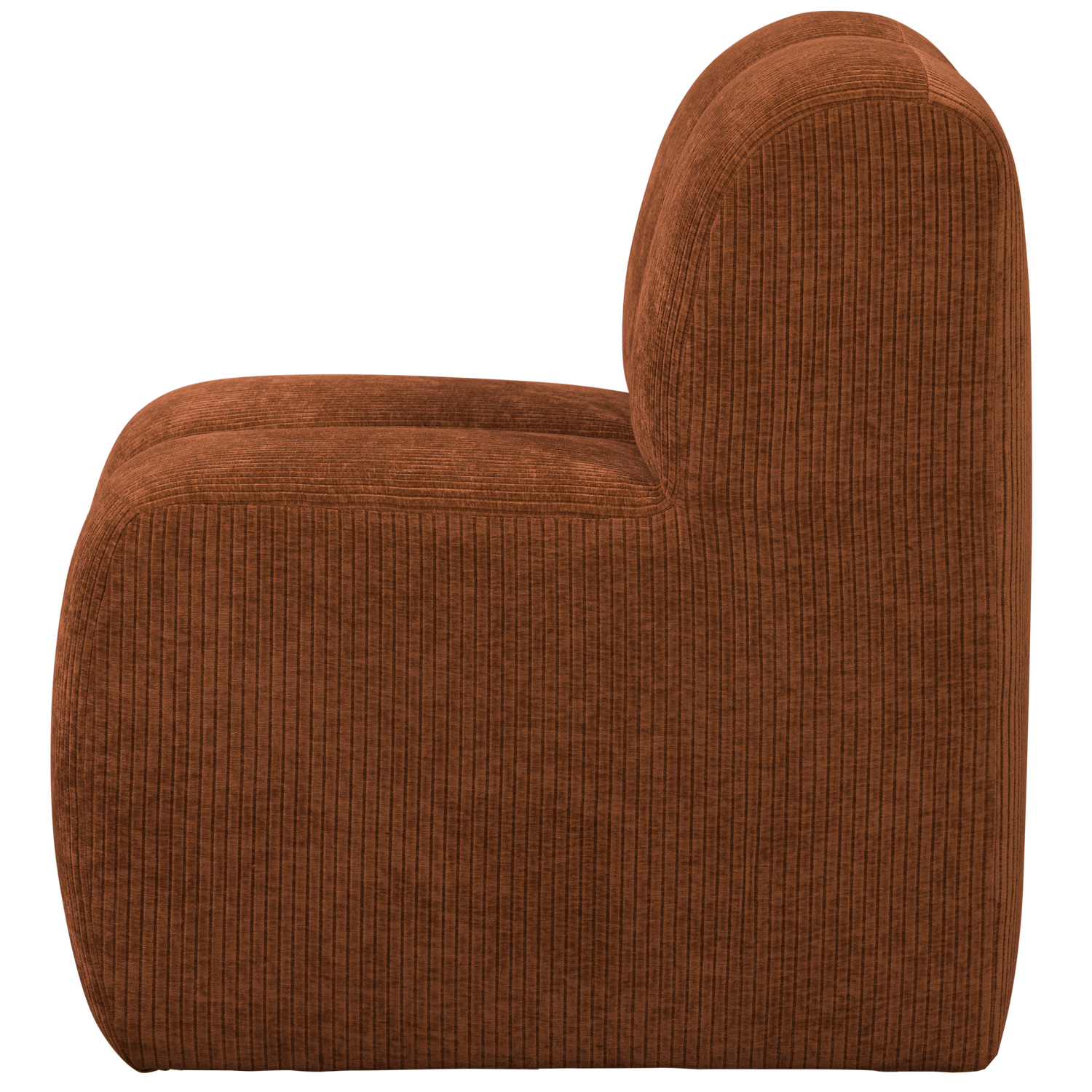 Woood | Eetbank Mojo 84cm met rugleuning ribstof roestbruin