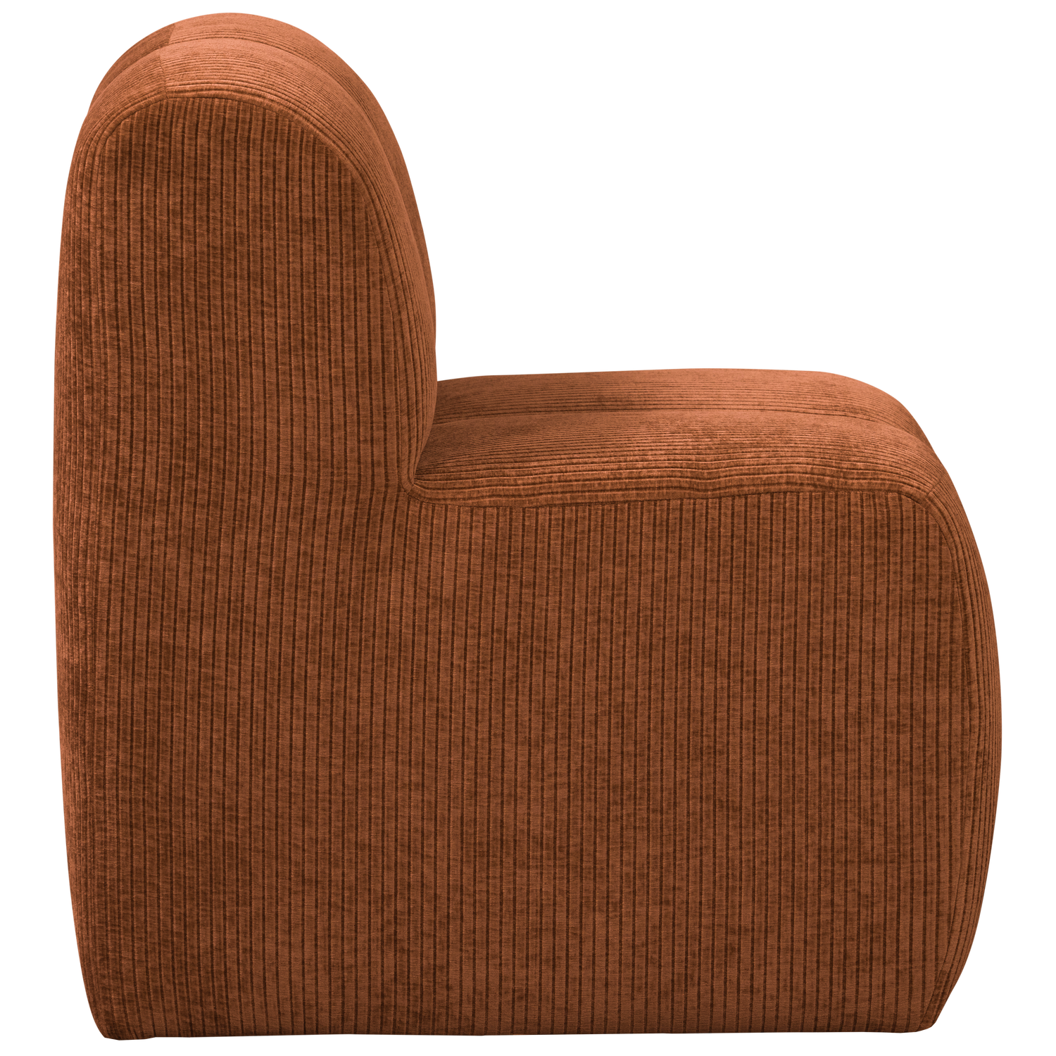 Woood | Eetbank Mojo 84cm met rugleuning ribstof roestbruin