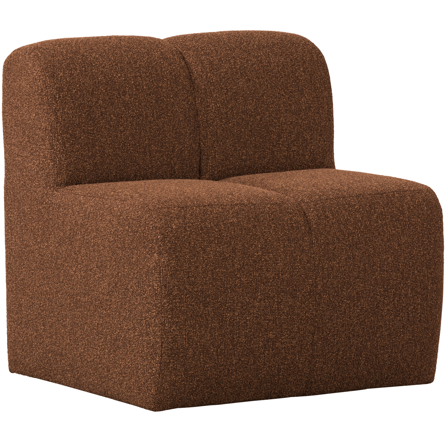 Woood | Eetbank Mojo 84cm met rugleuning boucle roestbruin melange