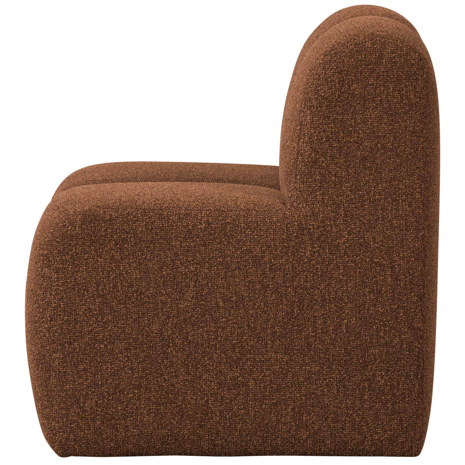 Woood | Eetbank Mojo 84cm met rugleuning boucle roestbruin melange