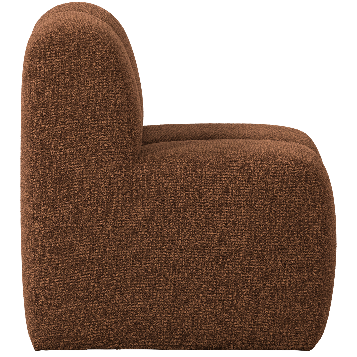 Woood | Eetbank Mojo 84cm met rugleuning boucle roestbruin melange