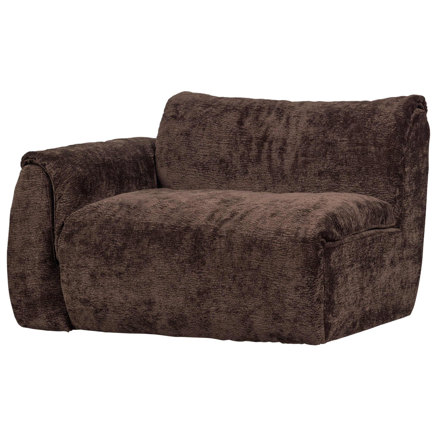 Woood | 1-Zits element Baggy met arm links 3D chenille donkerbruin