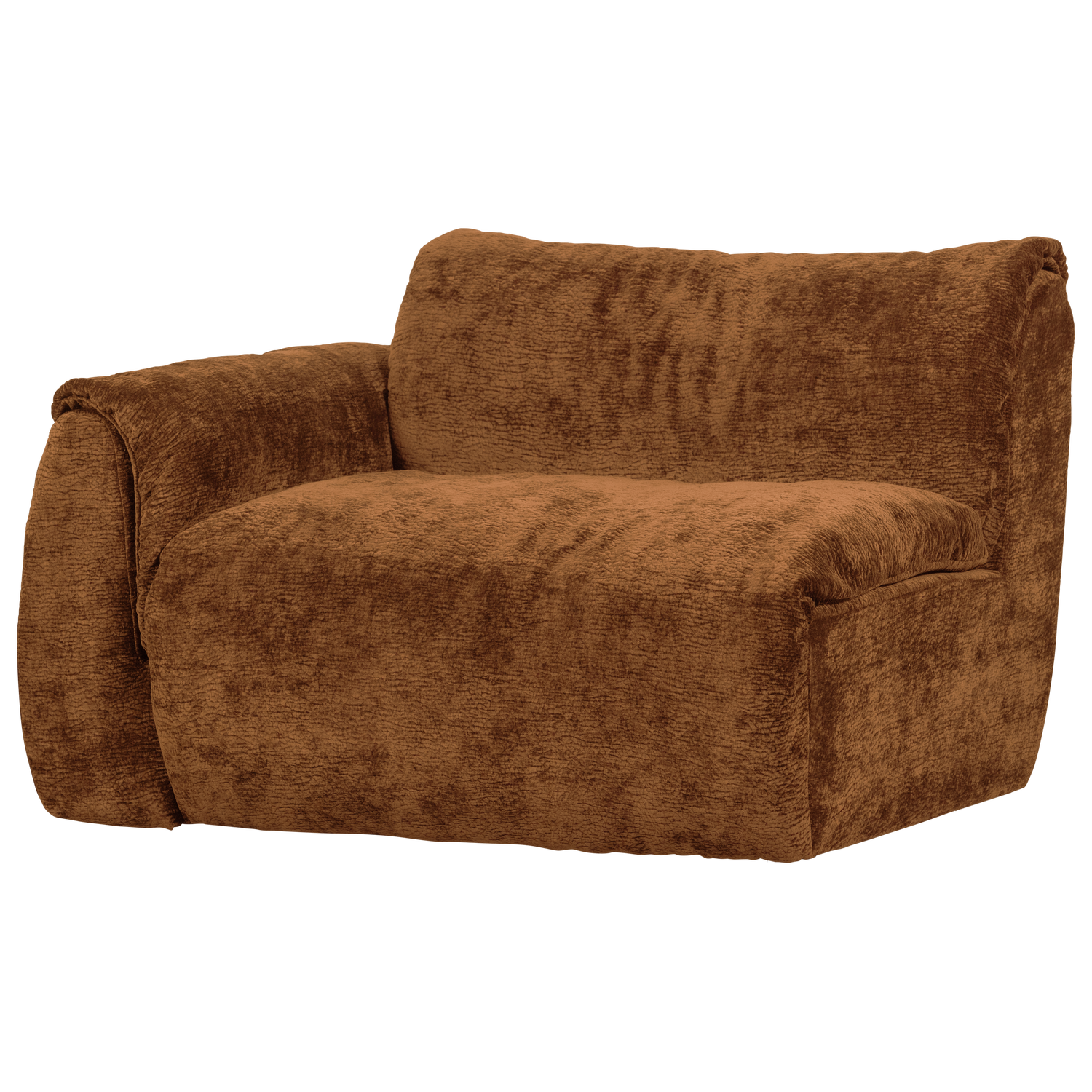 Woood | 1-Zits element Baggy met arm links 3D chenille middenbruin