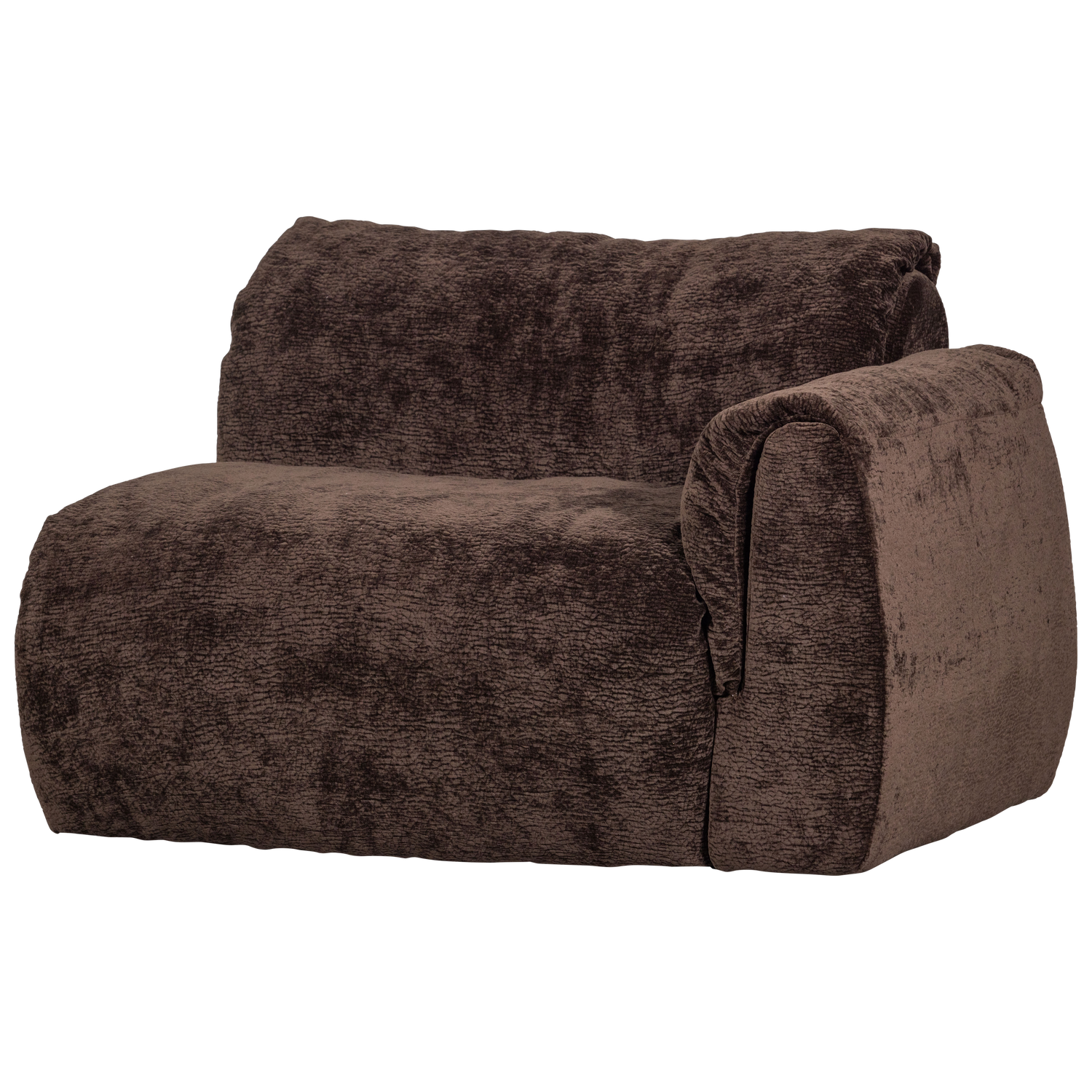 Woood | 1-Zits element Baggy met arm rechts 3D chenille donkerbruin