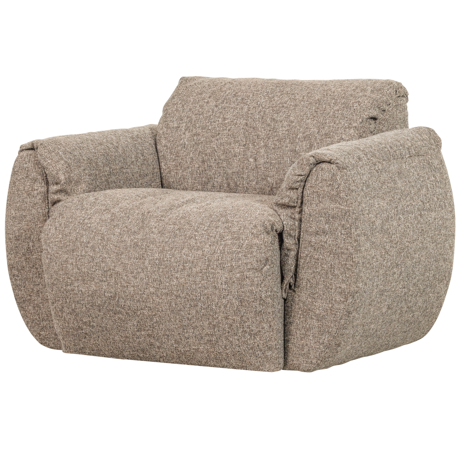 Woood | Draaifauteuil Baggy geweven stof bruin melange