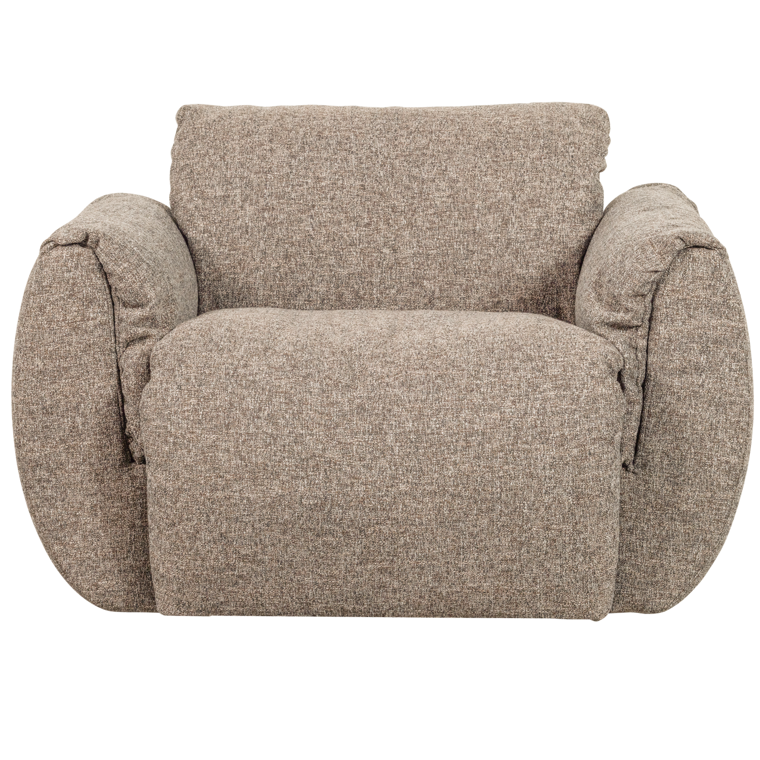 Woood | Draaifauteuil Baggy geweven stof bruin melange