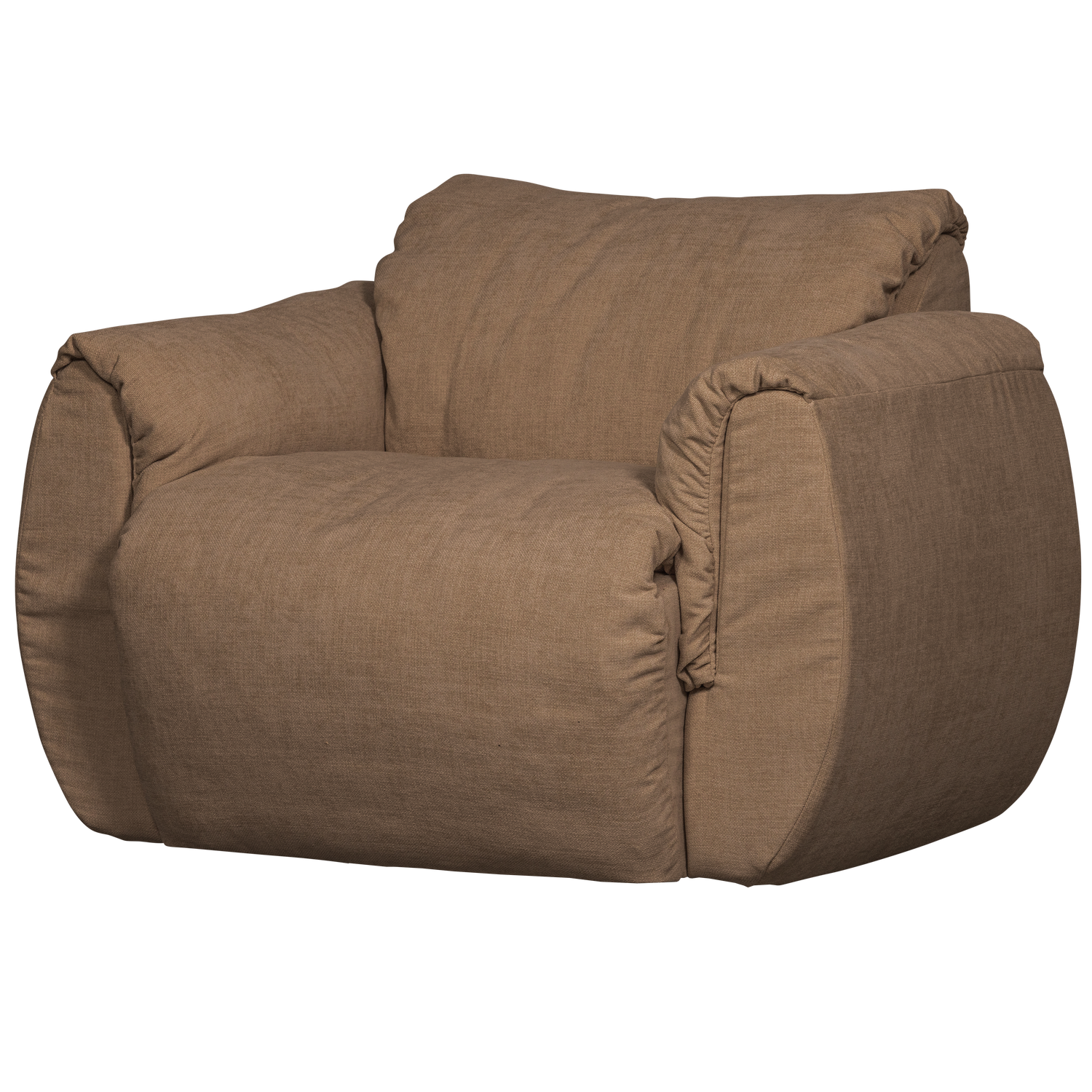 Woood | Draaifauteuil Baggy geweven chenille bruin
